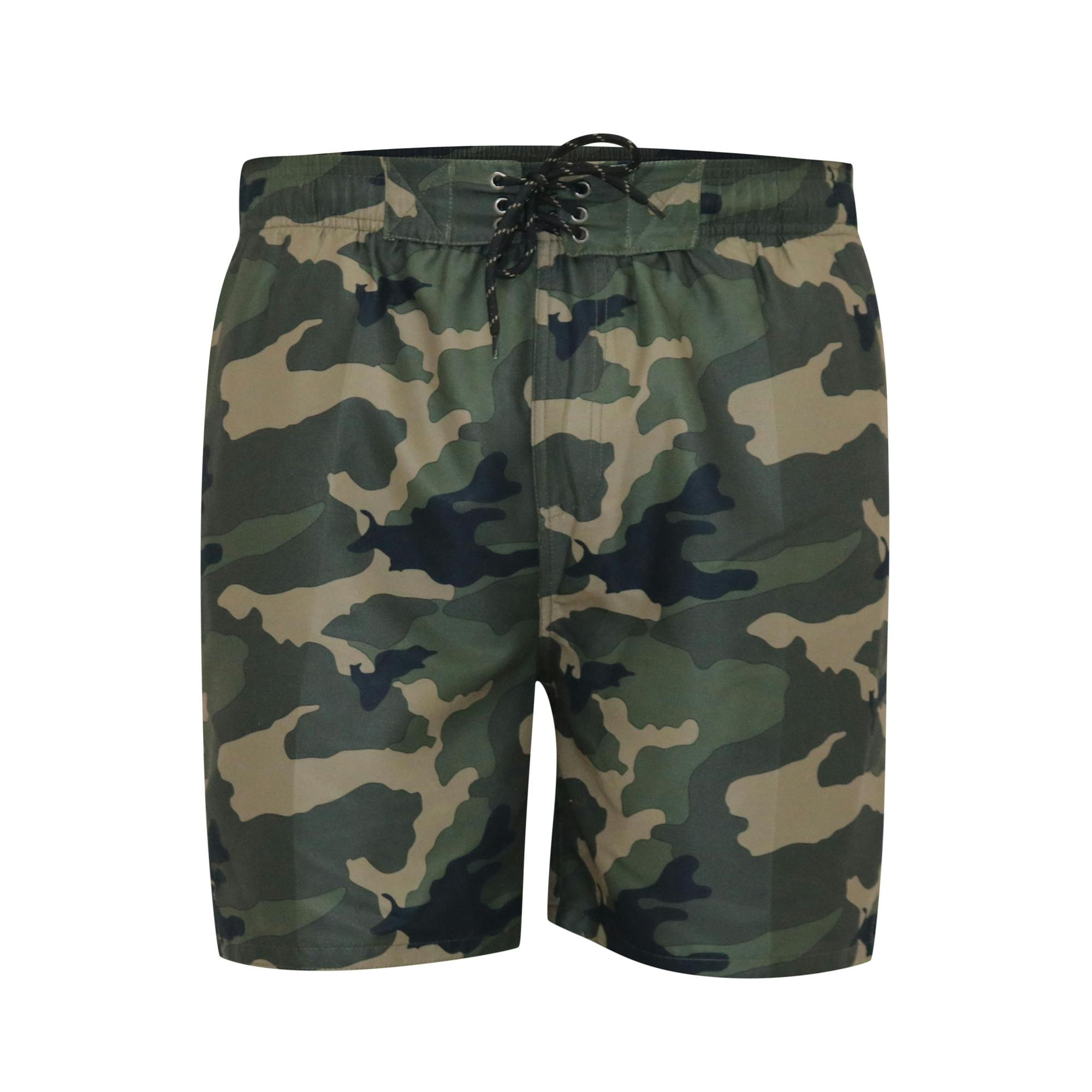 Duke Men's Green D555 Kody Camo All-Over Print Kingsize Swim Shorts - Camo - 5XL - Camo - 100% Polyester