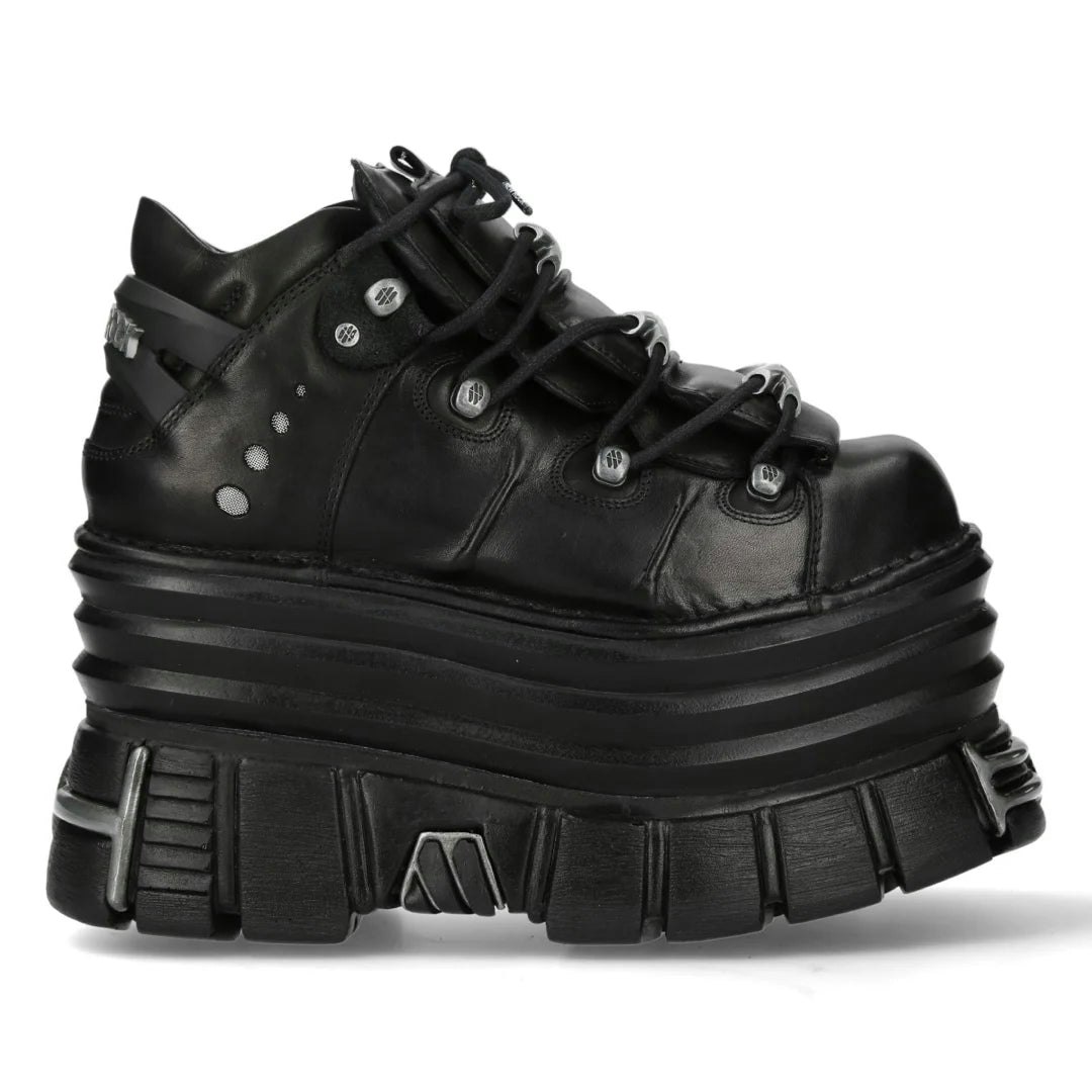 New Rock Black M-106-C181 Gothic Chunky Platform Ankle Boots - Eu 39