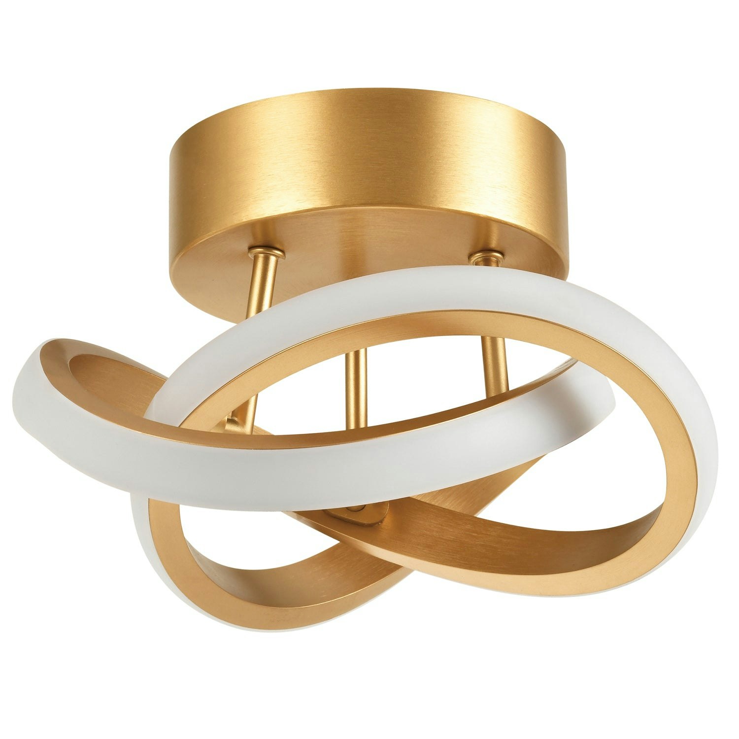 Happy Homewares Gold/Light Modern Led Ceiling With Swirl Thick Metal Strip Creates 1253 Lumens 12Cm