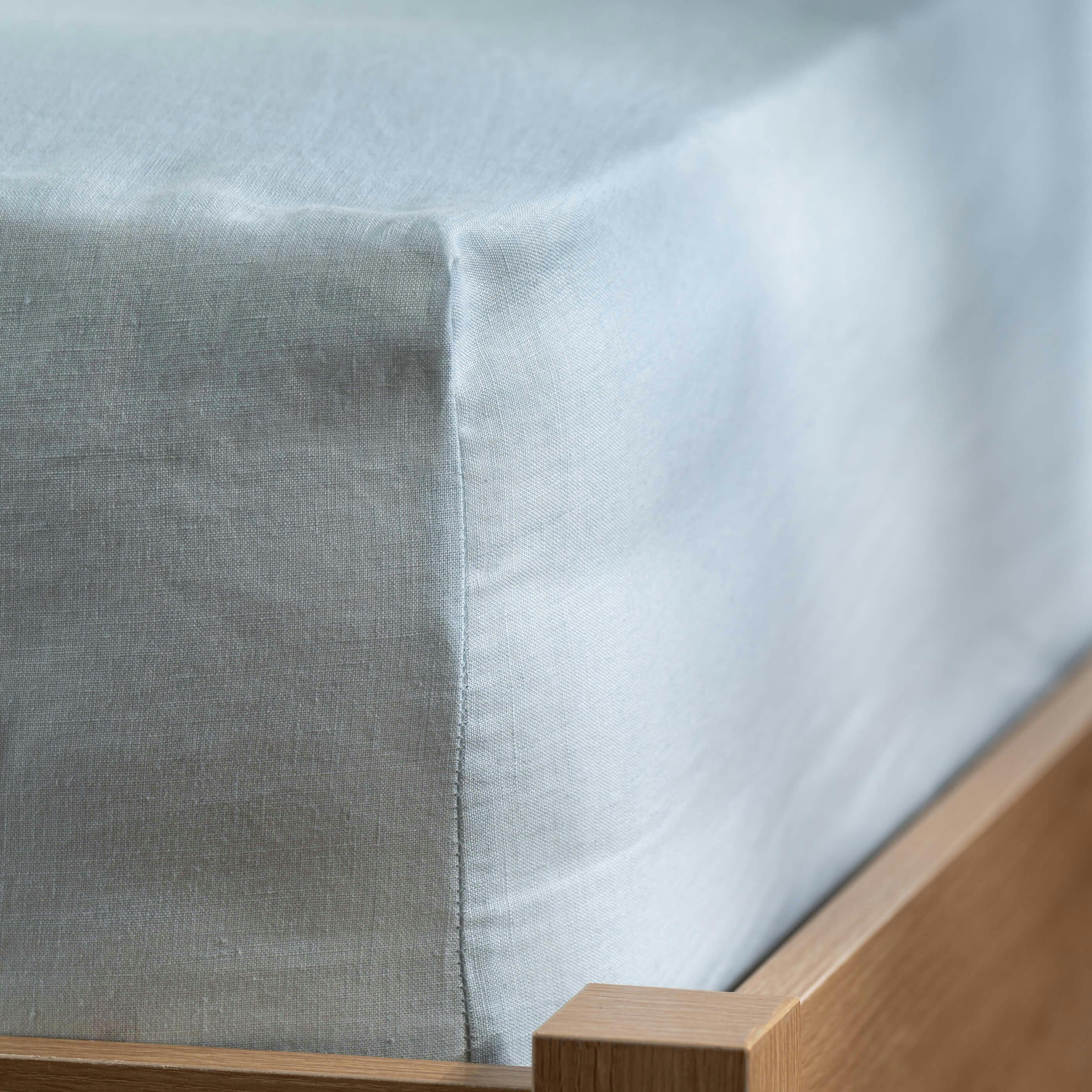 Rackhams Blue Mineral French Linen 40Cm Deep Fitted Sheets - Super King