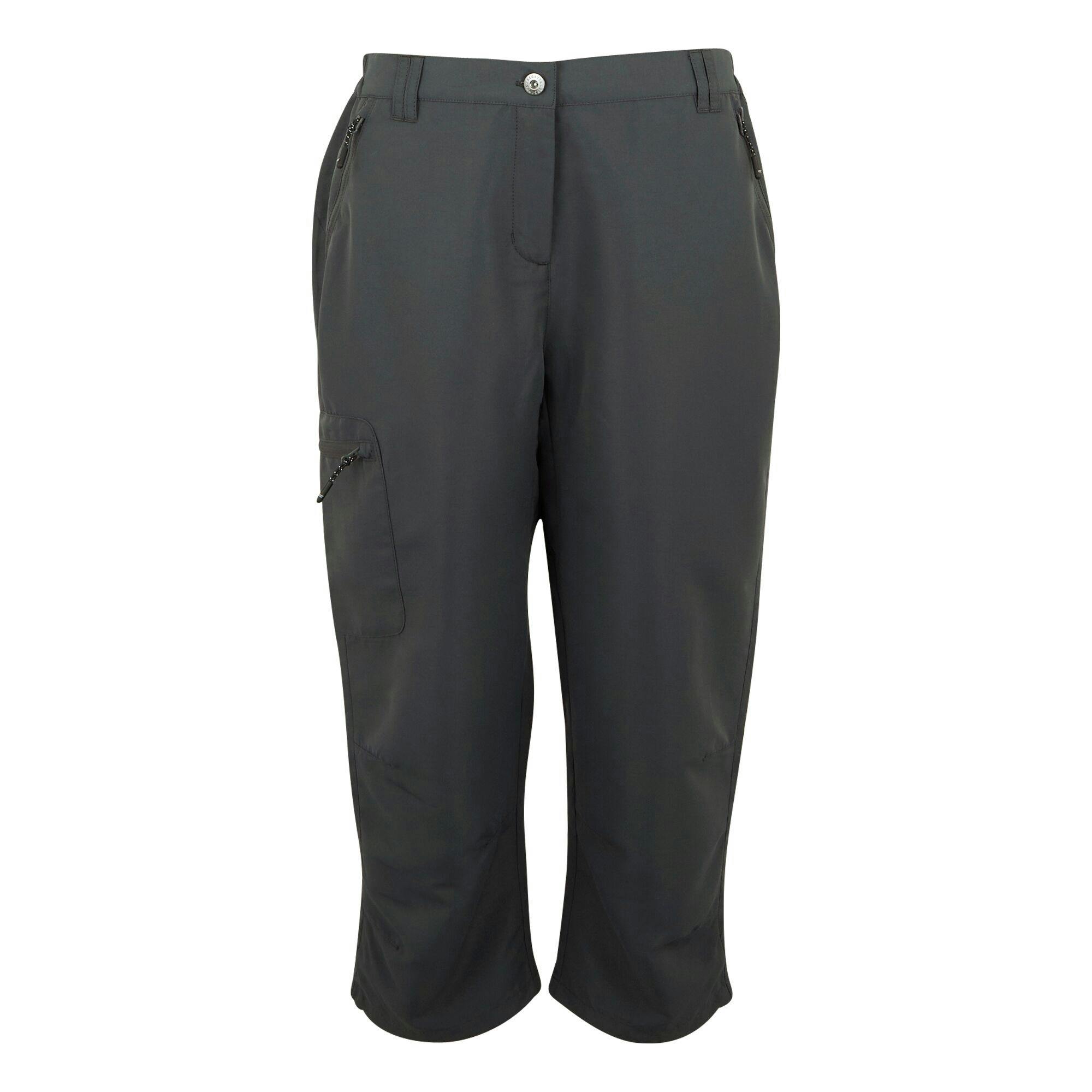 Regatta Women's Grey / Chaska Iii Walking Capri Cropped Trousers - Seal - 18L - Seal - 100% Recycled Polyester