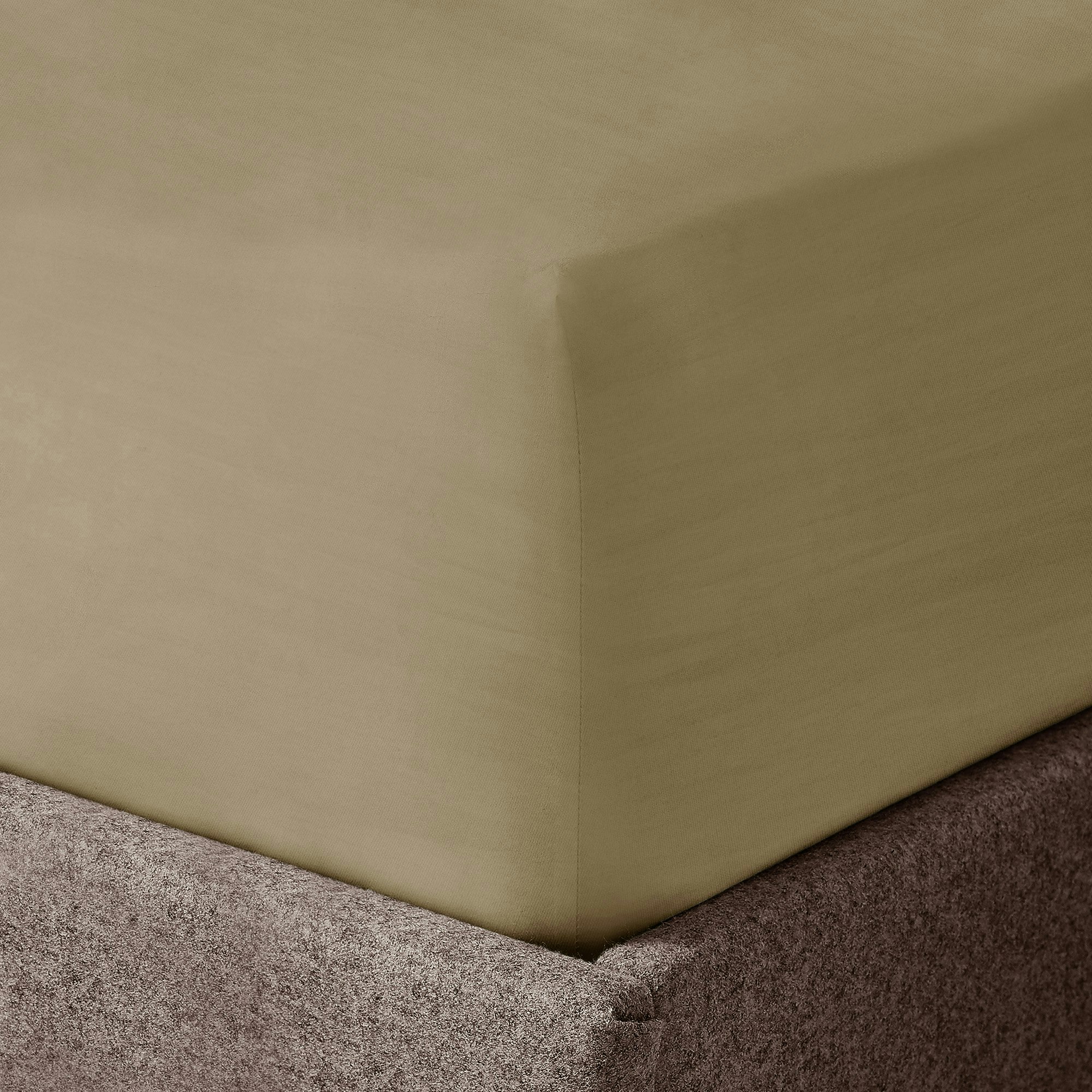 Rackhams Beige Washed Linen Look Fitted Sheet - Single