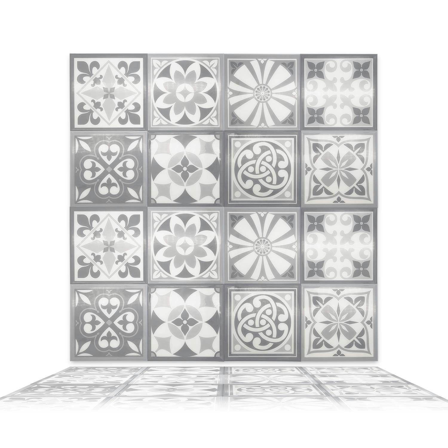 Walplus Purbeck Stone Glossy 3D Grey Tile Sticker 15 X 15Cm 16 Pack - Image 4