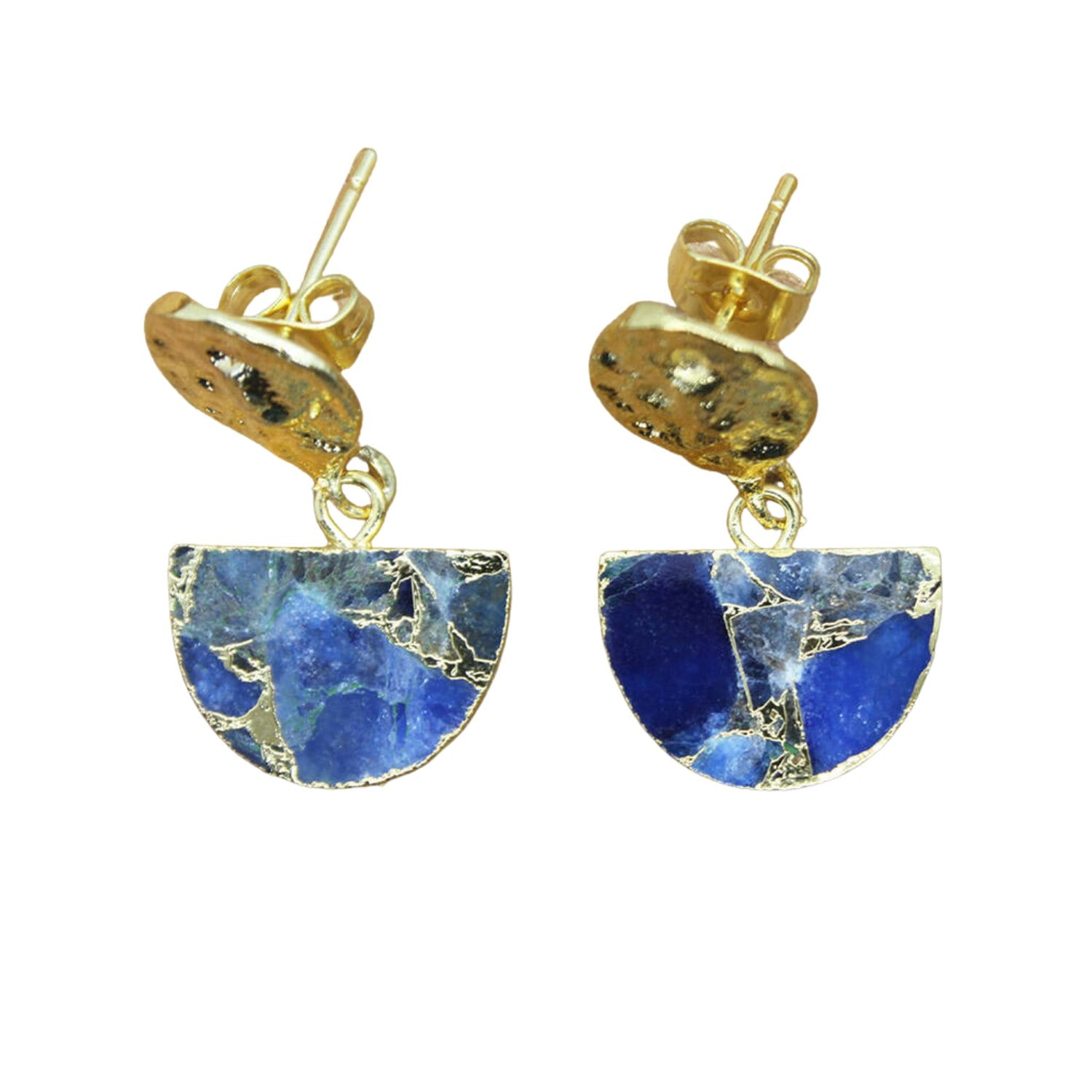 Harfi Hammered Sapphire September Birthstone Earrings