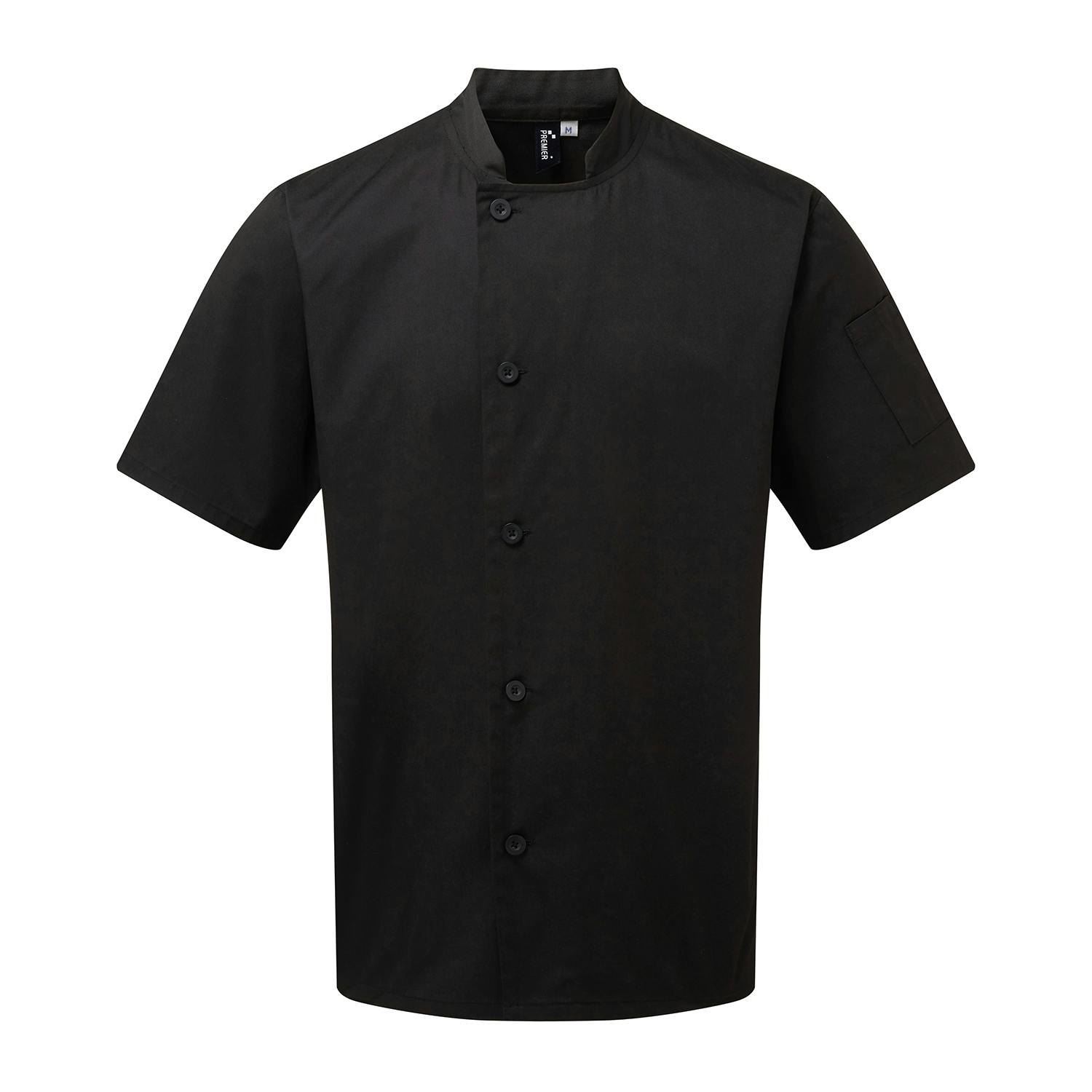 - Premier Unisex Adult Essential Short-Sleeved Chef Jacket - Image 2