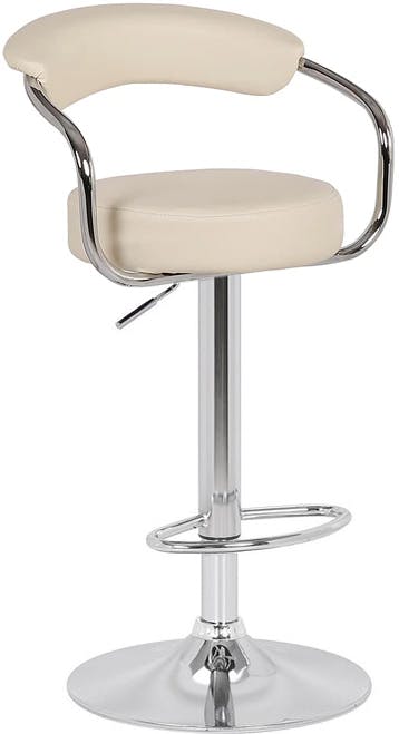 Lamboro Cream Zenith Breakfast Bar Stool With Adjustable Height And Swivel,