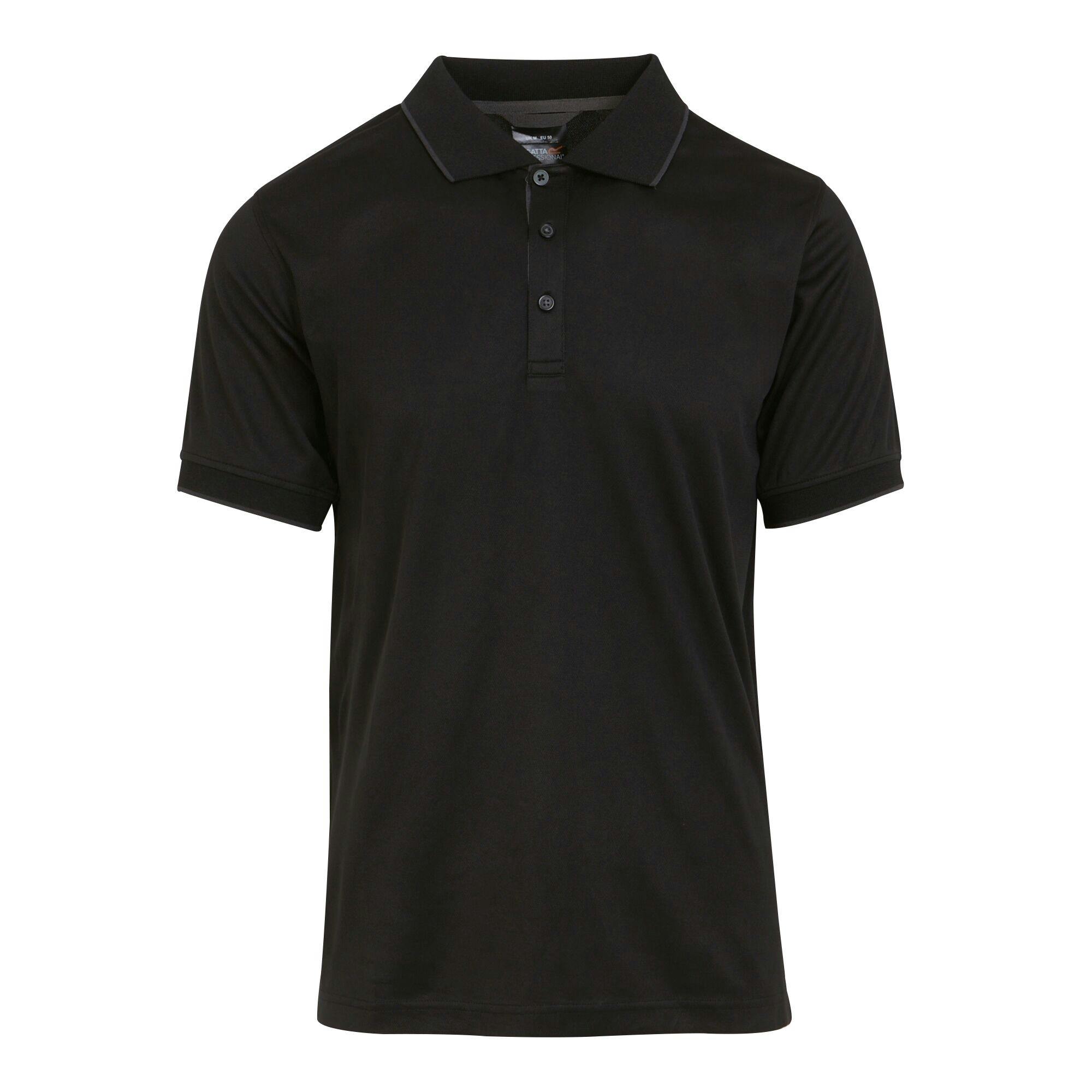 Regatta Men's Black/Grey Professional Short-Sleeved Polo Shirt - /Seal - 4XL - /Seal - 100% Mixed