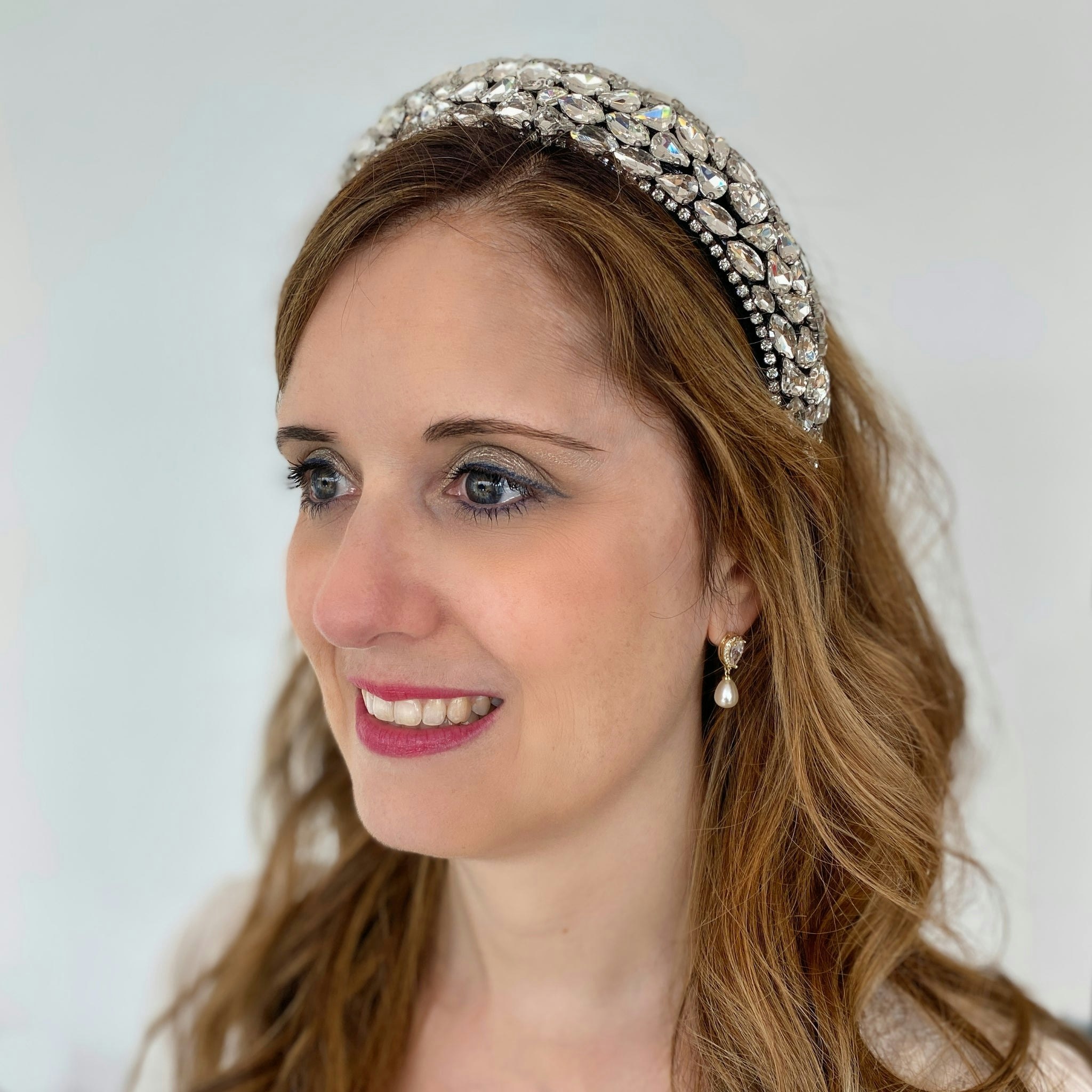 Queenmee Accessories Light/Silver Crystal Headband Statement Headband Sparkly