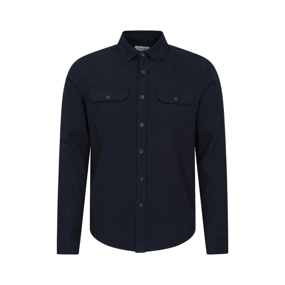 Mountain Warehouse Men's Trace Flannel Long-Sleeved Shirt - Navy - M - Navy - 100% Cotton