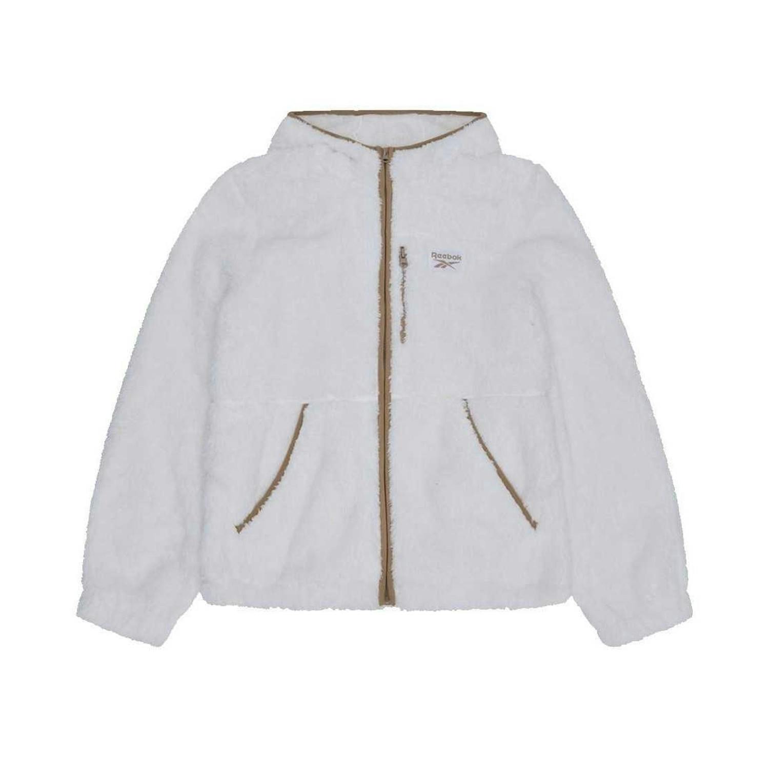 Reebok Women's Cream Double Monkey Fleece Jacket - M - 100% Polyester