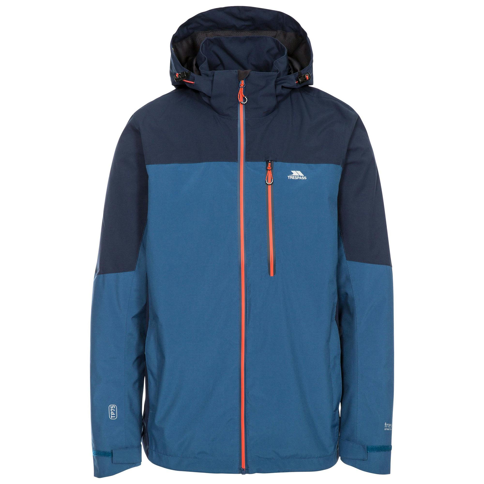 Trespass Men's Indigo Tappin Hooded Waterproof Jacket - Xs - 100% Polyester