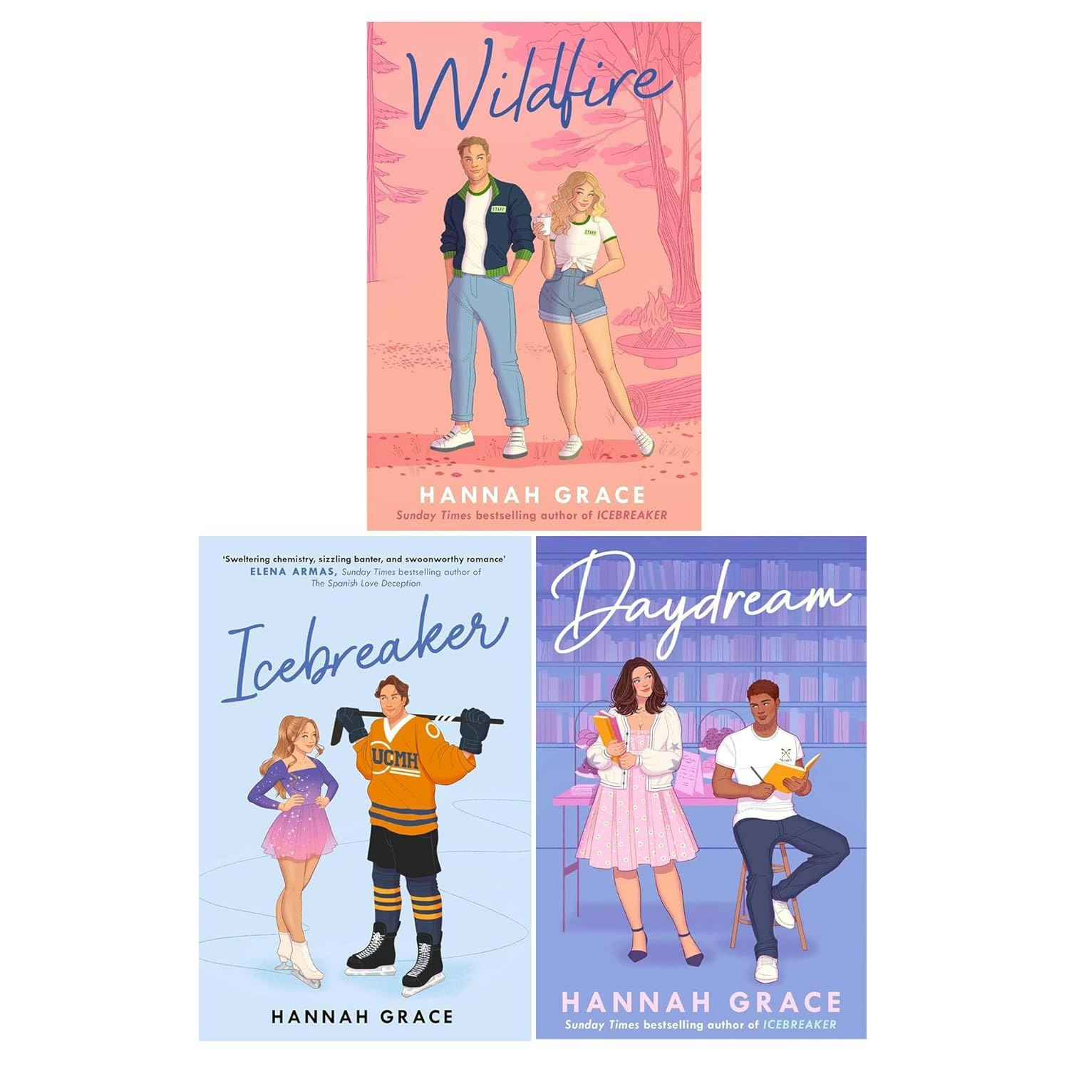 Simon & Schuster The Maple Hills Series 3 Book Set By Hannah Grace (Icebreaker, Wildfire & Daydream)