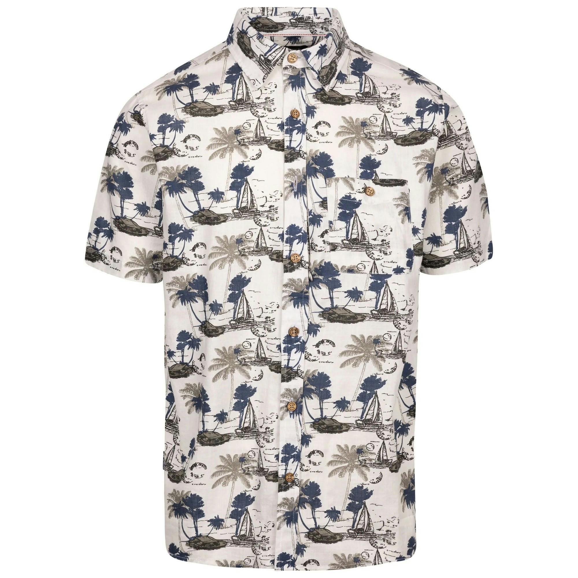 Trespass Men's White Frantom Woven Casual Shirt - Off - L - Off - 100% Cotton