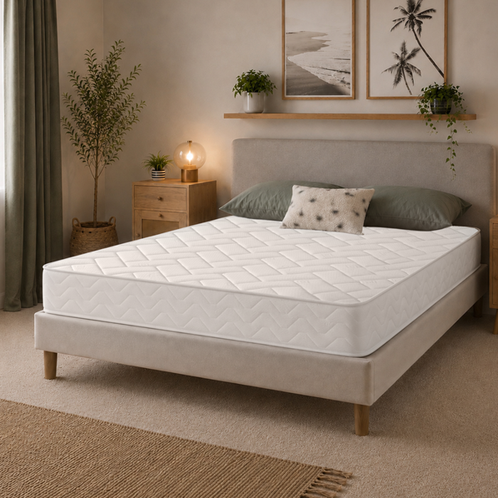 Starlight Beds White Quilted Brick Hybrid Mattress - 18Cm Deep, Soft Firmness - 1 - 4Ft Small Double Mattress (120Cm X 190Cm)