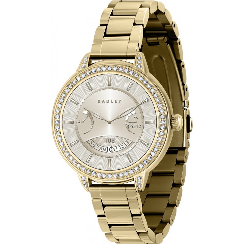 Radley Smart Series 33 Amoled Stoneset Stainless Steel Gold Plated Bracelet Smart Watch, Multi, Men - Image 4