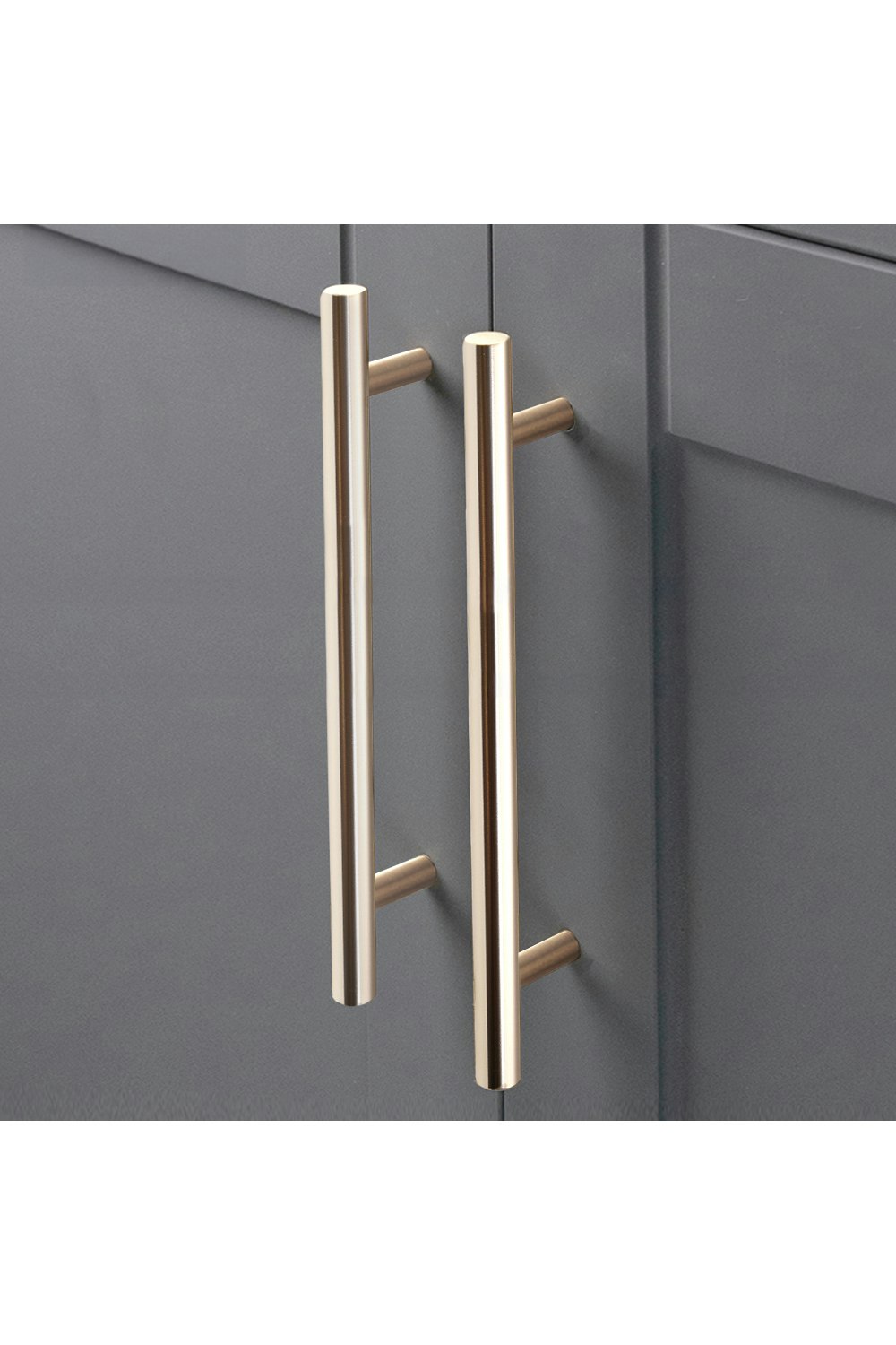 Rackhams Gold 2Pcs Brushed Cabinet Pulls Aerospace-Grade Aluminum Drawer Handles Wardrobe Handles, 160Mm(6.23 Inch) Hole Center