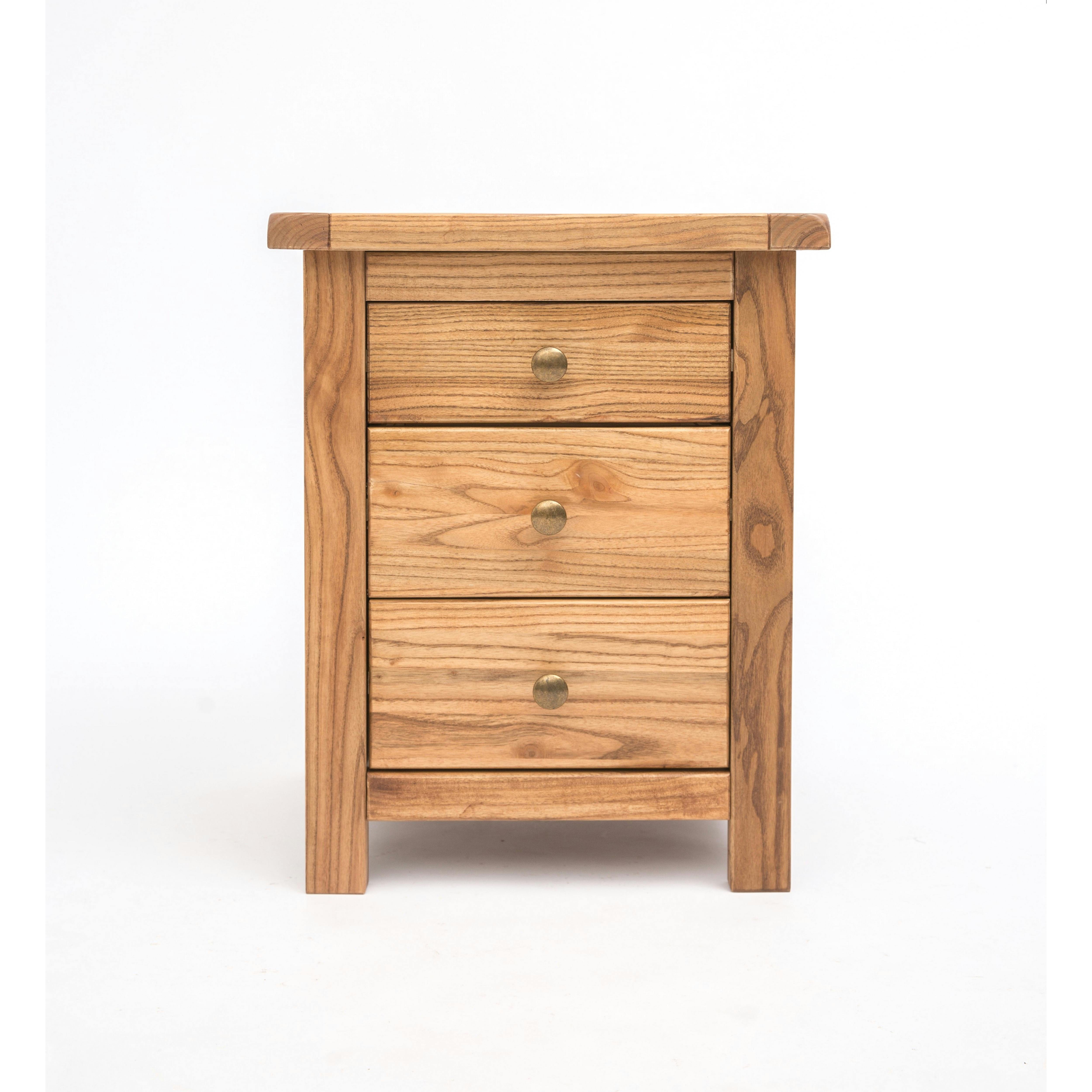 Cabinet Bits Trivento 3 Drawer Bedside Table - Natural