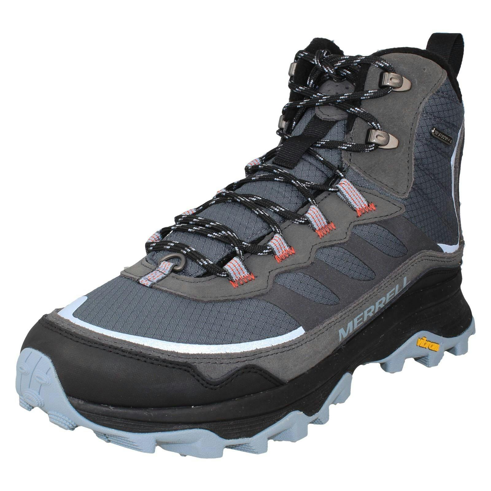 Merrell Men's Grey Grip Vibram Sole Waterproof Ankle Boots Moab Speed Thermo Mid Wp - Rock - Uk 8