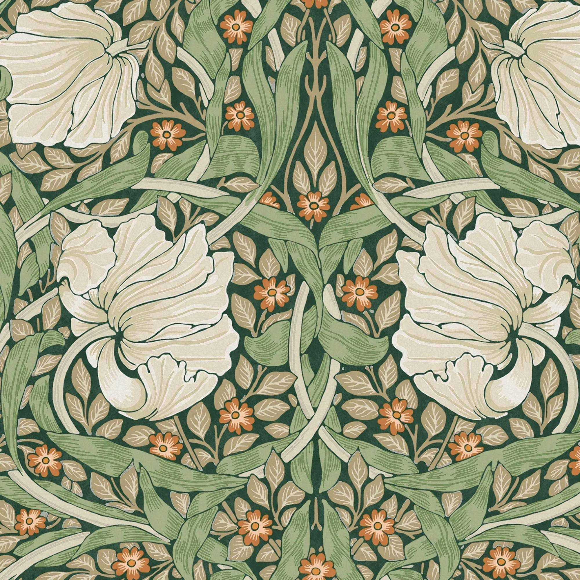 William Morris At Home Green Pimpernel Wallpaper |