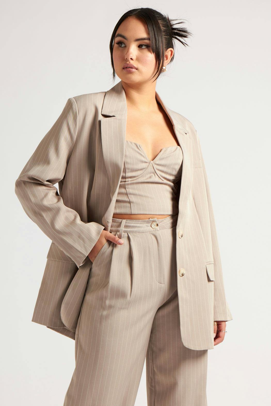 Urban Bliss Striped Blazer - 12
