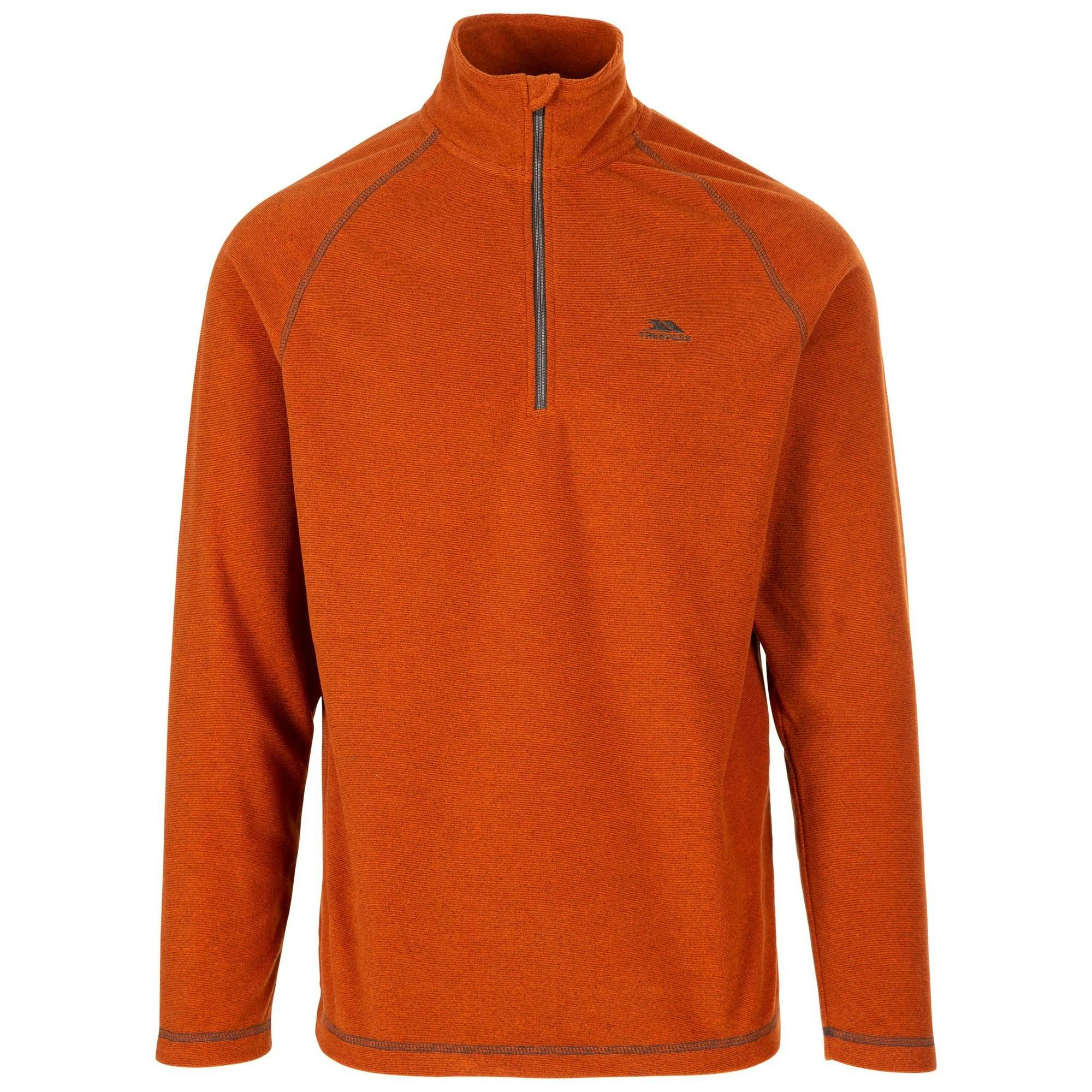 Trespass Men's Orange Keynote Anti Pilling 1/4 Zip Fleece Top - Burnt - Xxs - Burnt - 100% Polyester