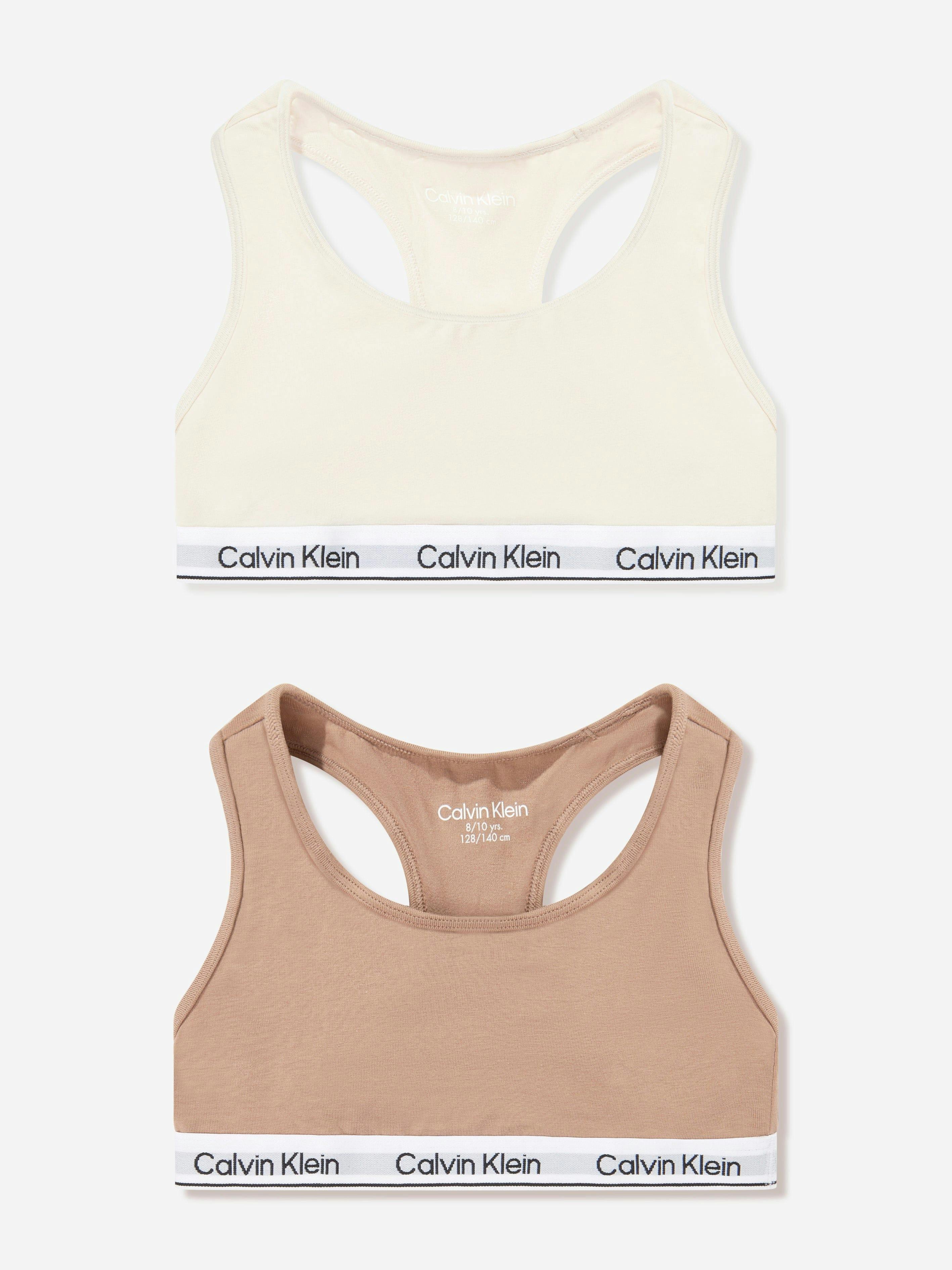 Calvin Klein Girls Beige 2 Pack Bralette Set In - 10 - 12 Yrs