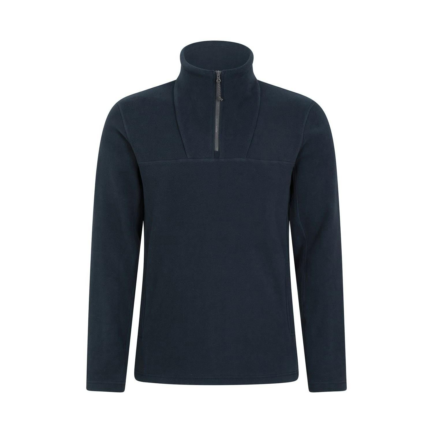 Mountain Warehouse Men's Blue Cedar Half Zip Fleece Top - Xxs - 100% Polyester