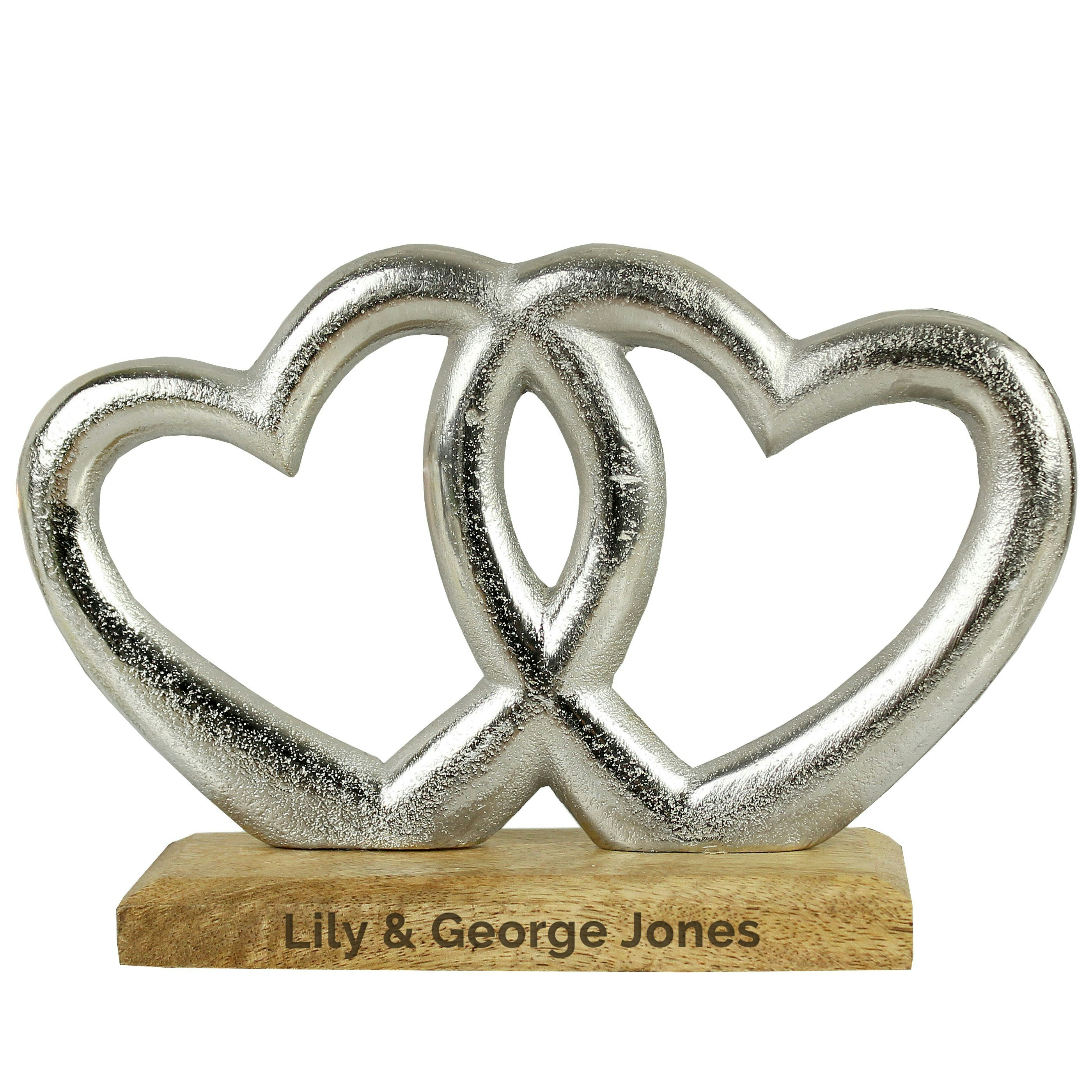 Rackhams Personalised Double Heart Ornament