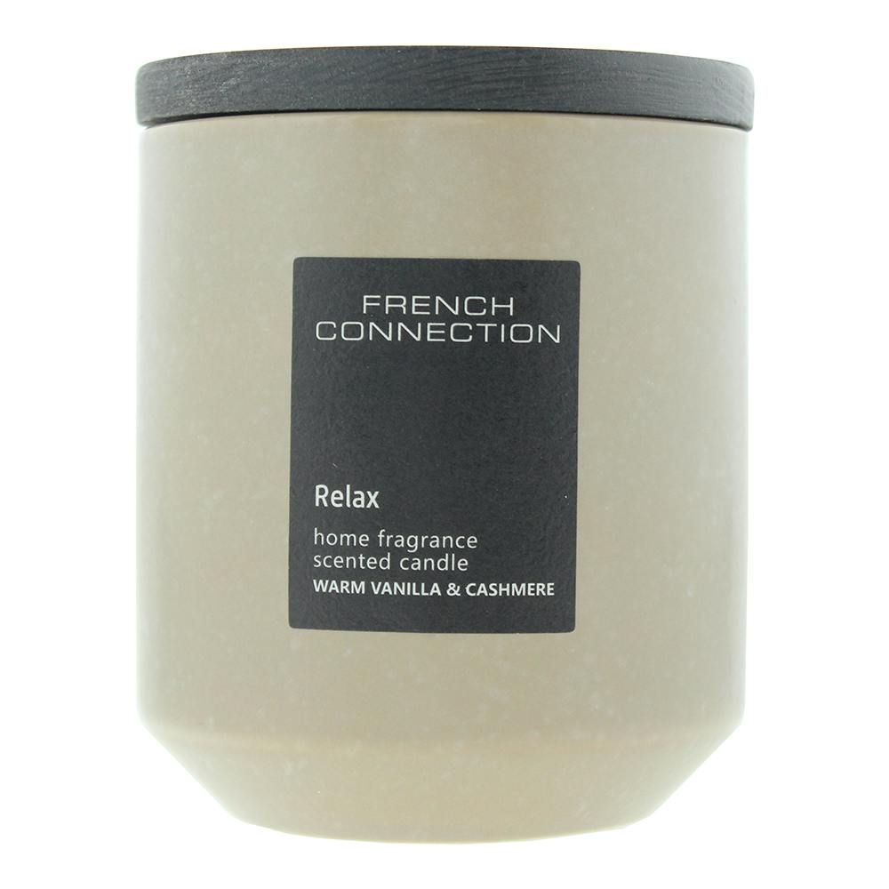 French Connection Relax Warm Vanilla and Cashmere Scented Candle Stone Design - Image 6