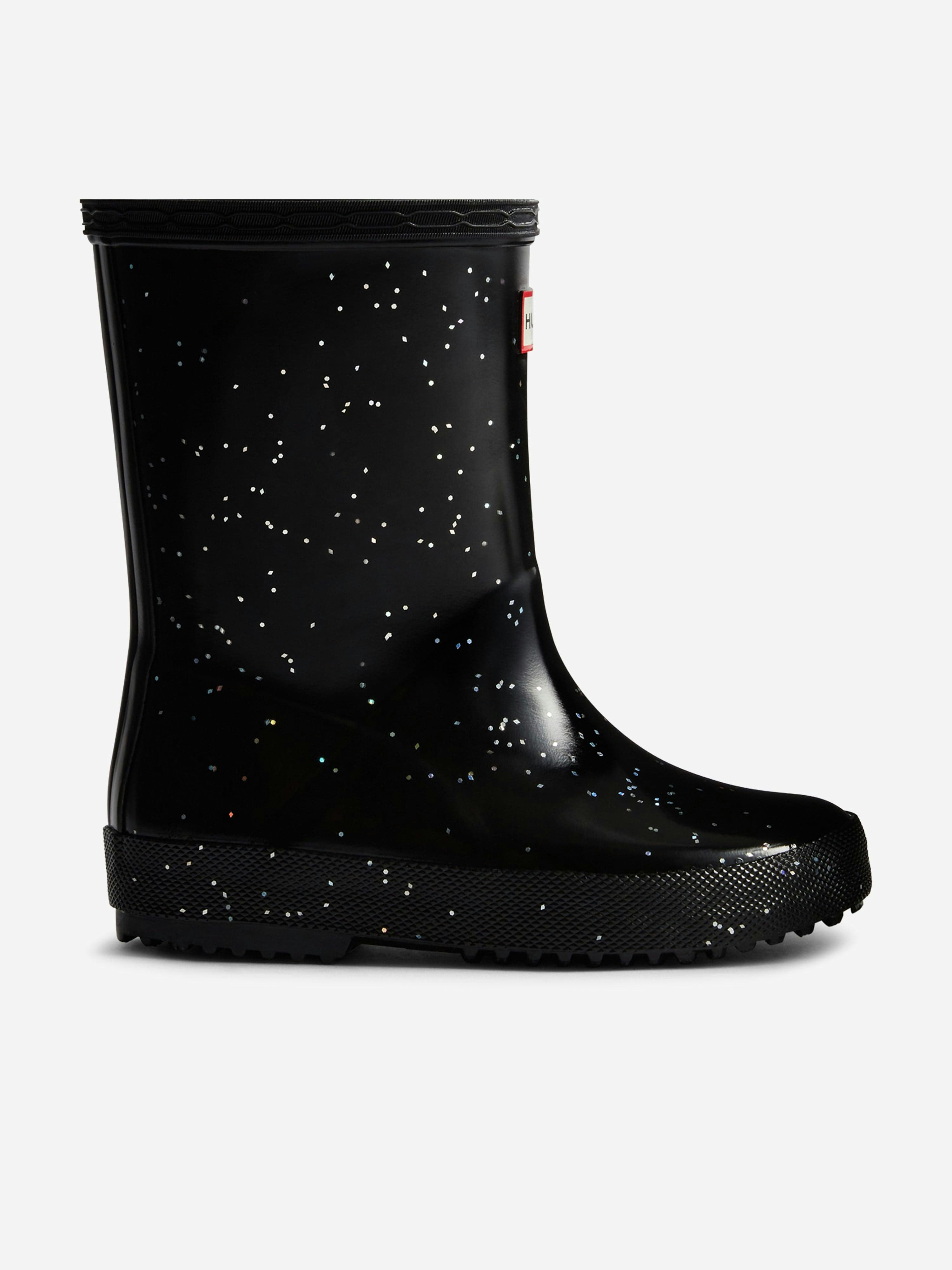 Hunter Unisex Kids Black Kids First Giant Glitter Wellington Boots In - Eu 31 Uk 1