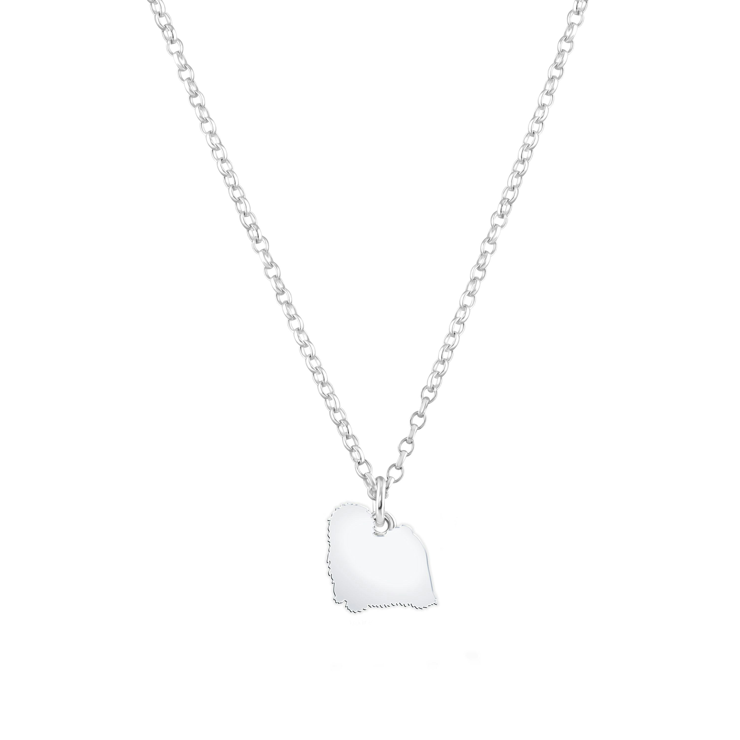 Mylee London Silver Hungarian Puli Silhouette Necklace - Personalised - Yes
