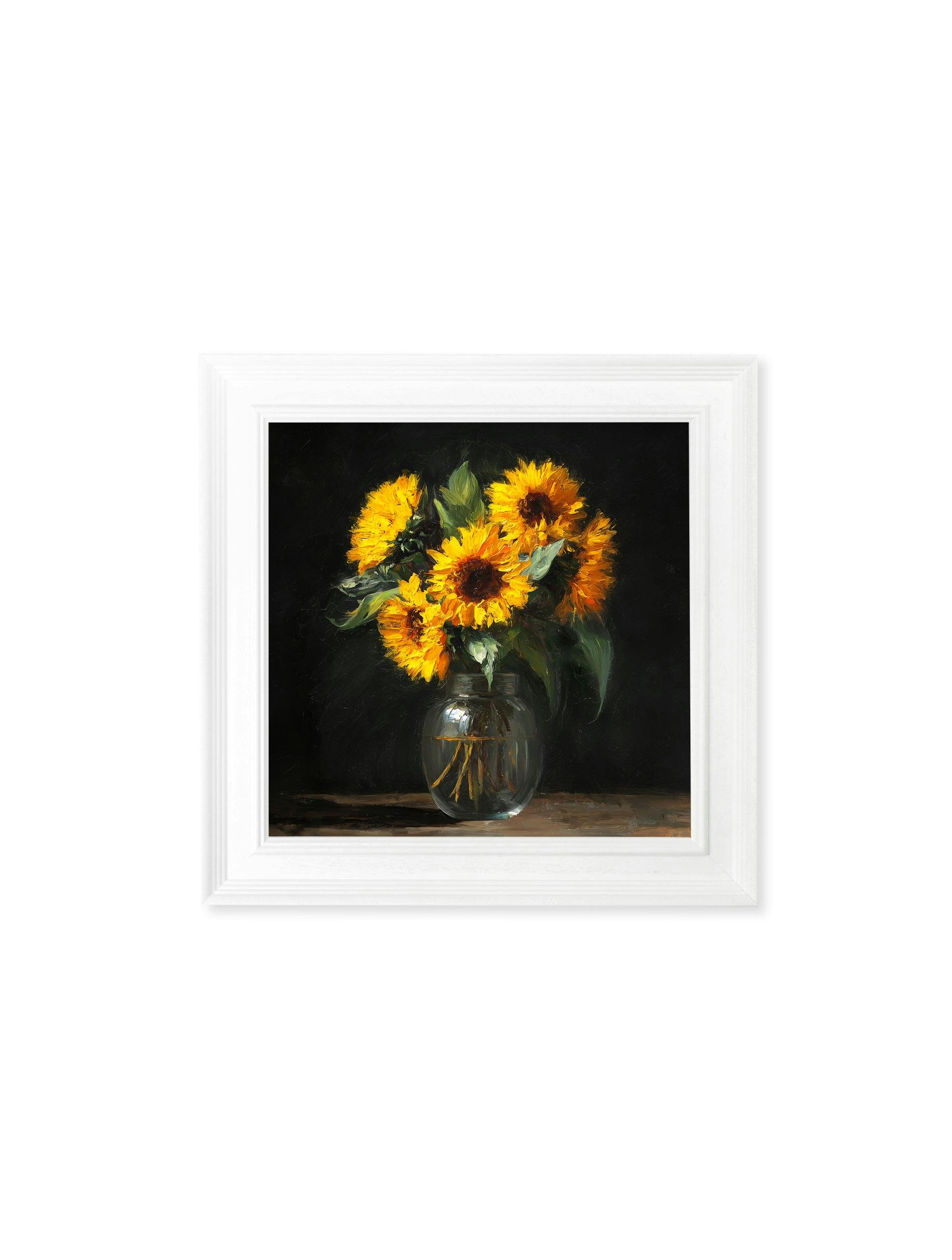Rackhams Golden/Dark/White Sunflowers After - Strong Hurstwood Square Frame - Sunflowers After - 44 X 44 Cm