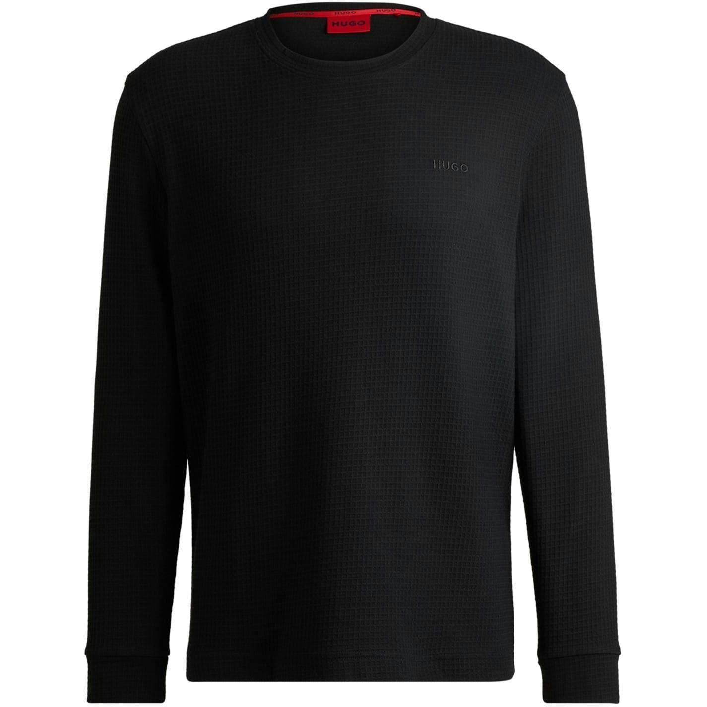 Hugo Men's Black Austin Long-Sleeved Pyjama Top - Xl - 60% Cotton/40% Polyester