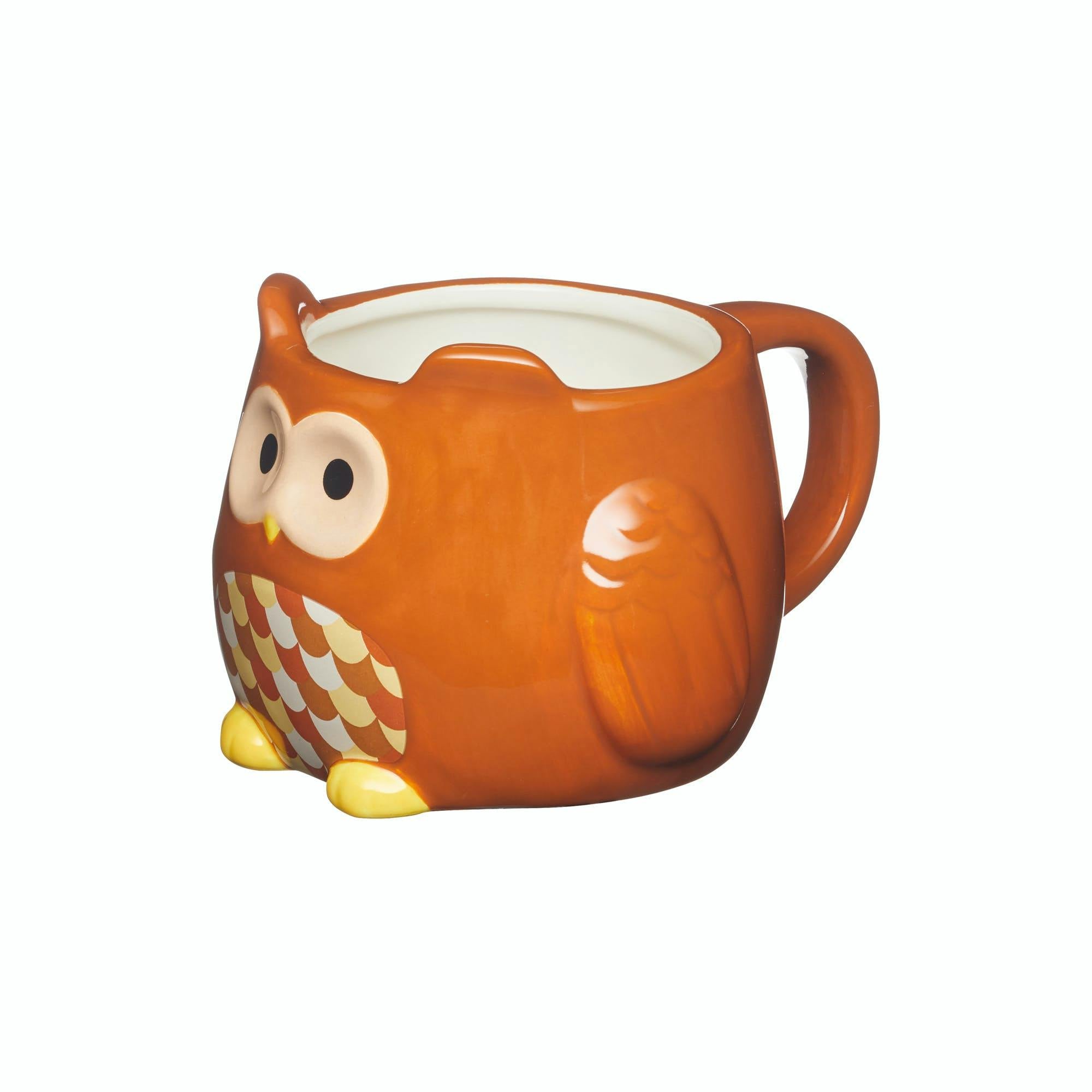 Rackhams Brown Large Ceramic Owl Shaped Mug / Tea Cup - Ceramic - Mug