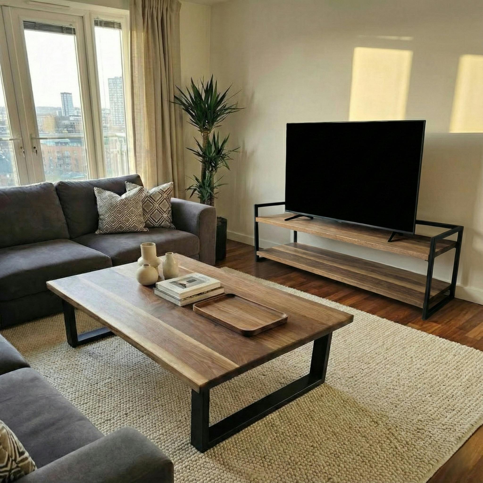 Rackhams Grey/Grain Luxury Walnut Coffee Table - 140 - 100