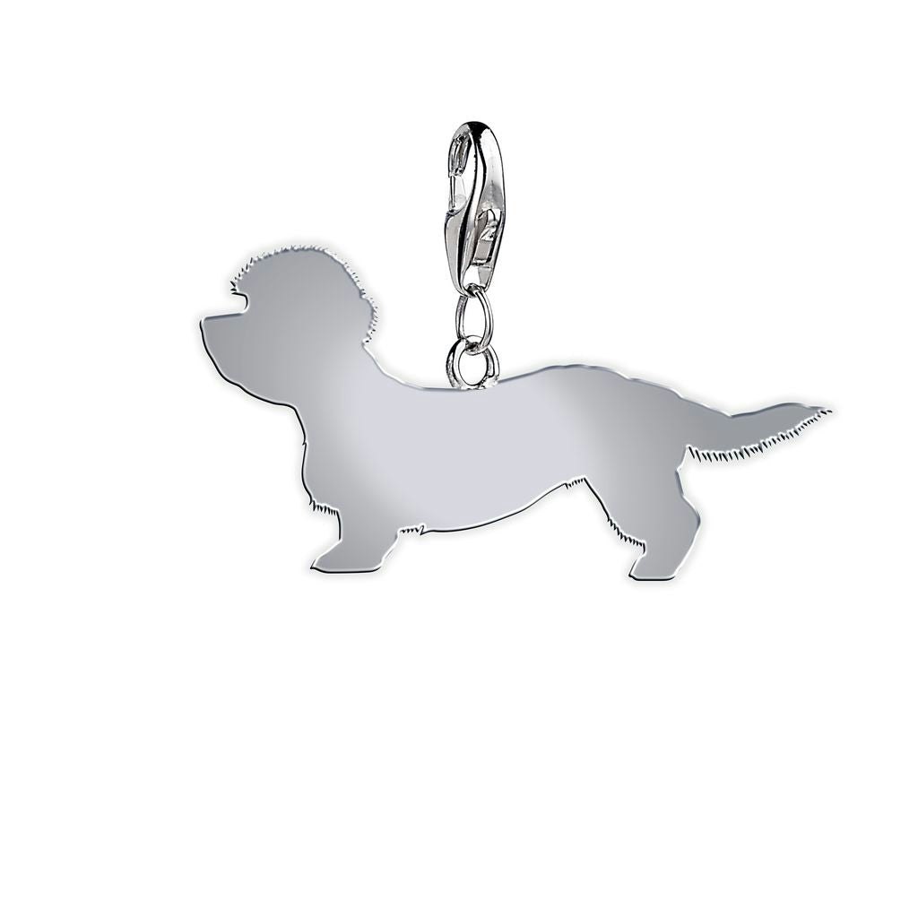 Mylee London Silver Dandie Dinmont Terrier Silhouette Charm - Clip On Charm - No