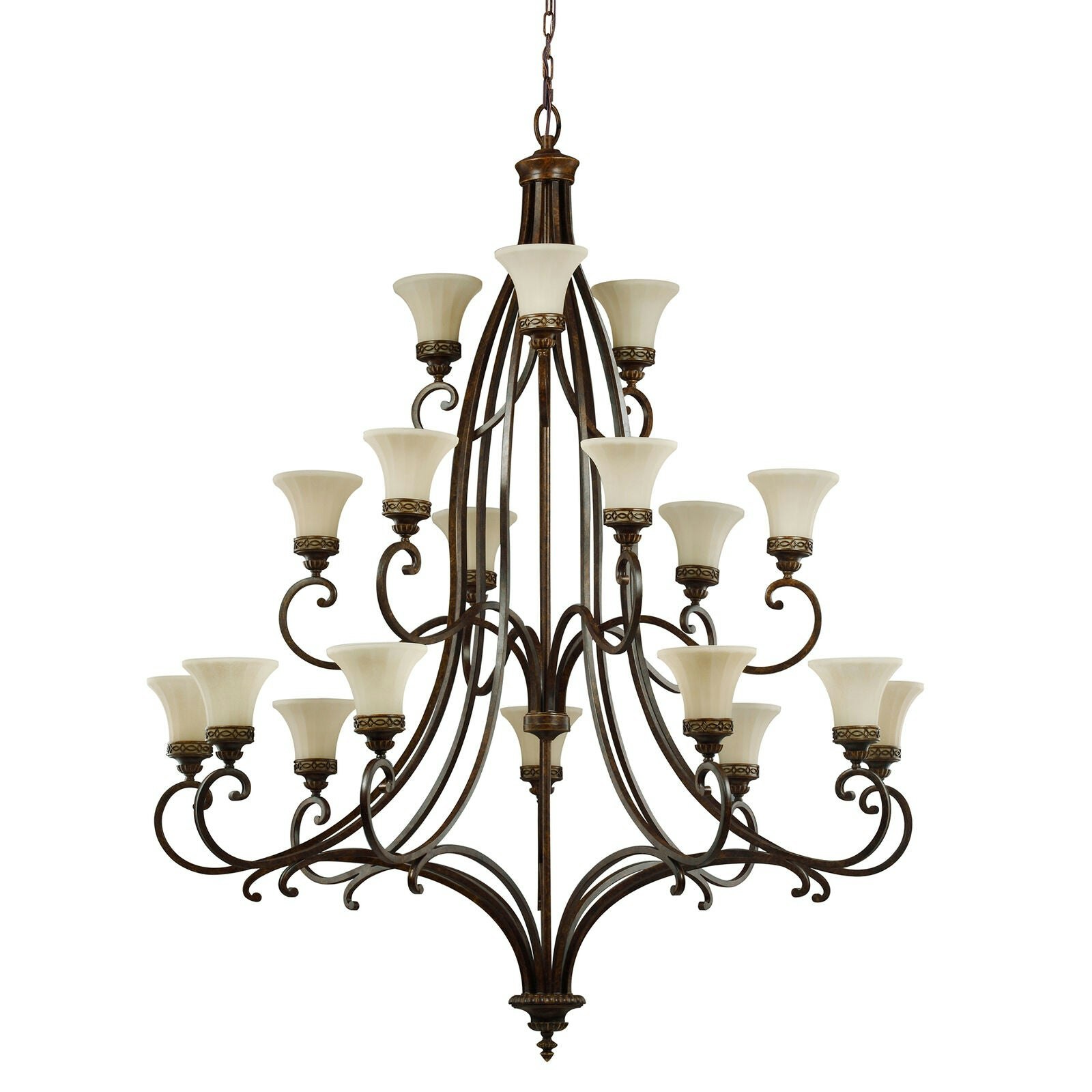 Loops Light Bulb Chandelier Hanging Pendant Walnut Led E27 100W Bulb Size 18