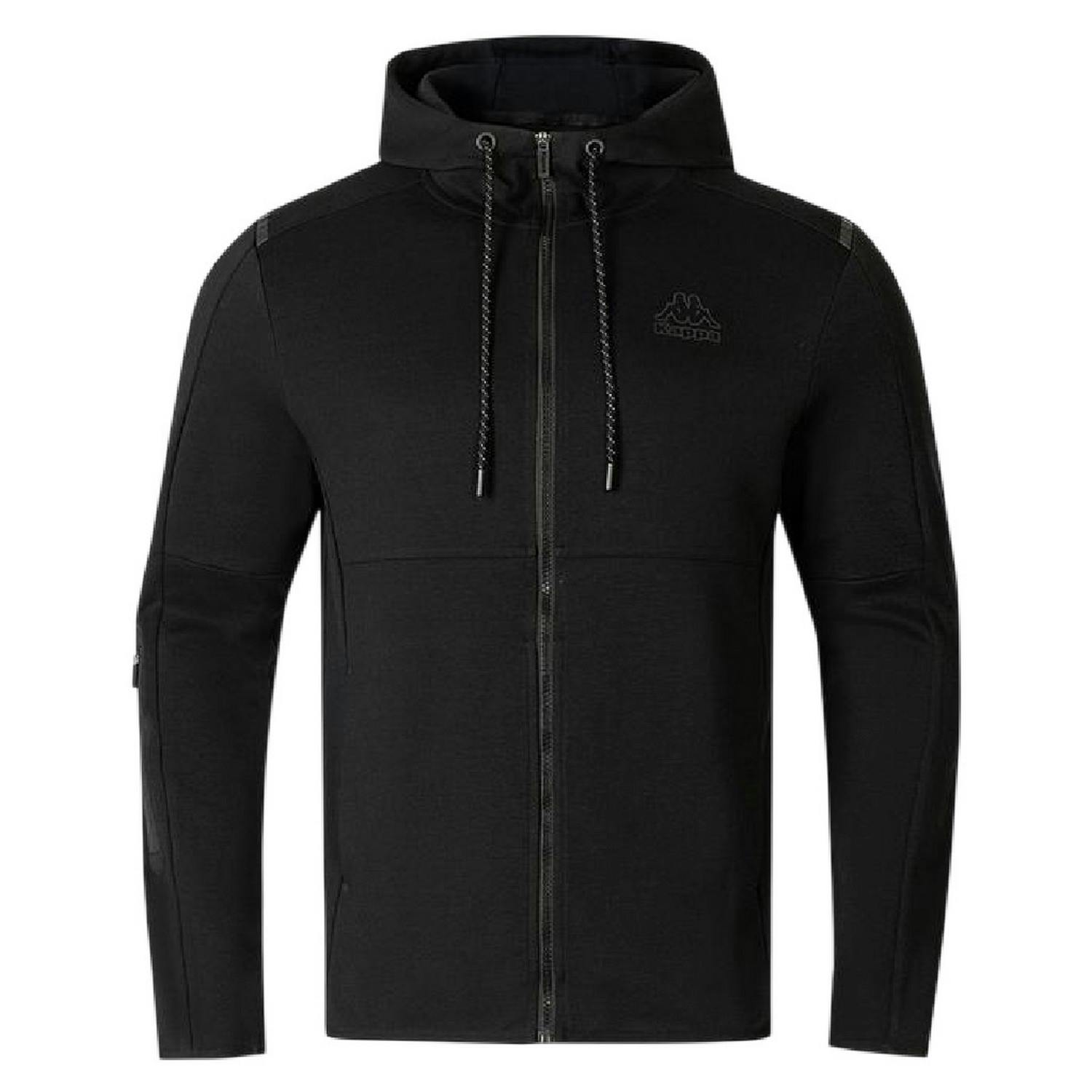Kappa Men's Black Regular Full Zip Hoodie - M - 68% Cotton/32% Polyester