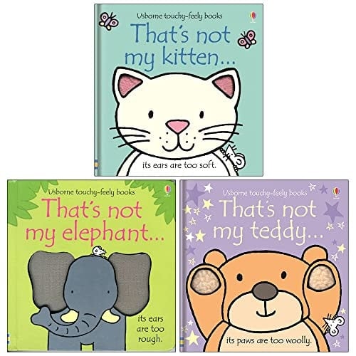 Usborne Ltd Thats Not My Touchy Feely Series Collection 3 Books Set By Fiona Watt (Kitten, Elephant, Teddy)