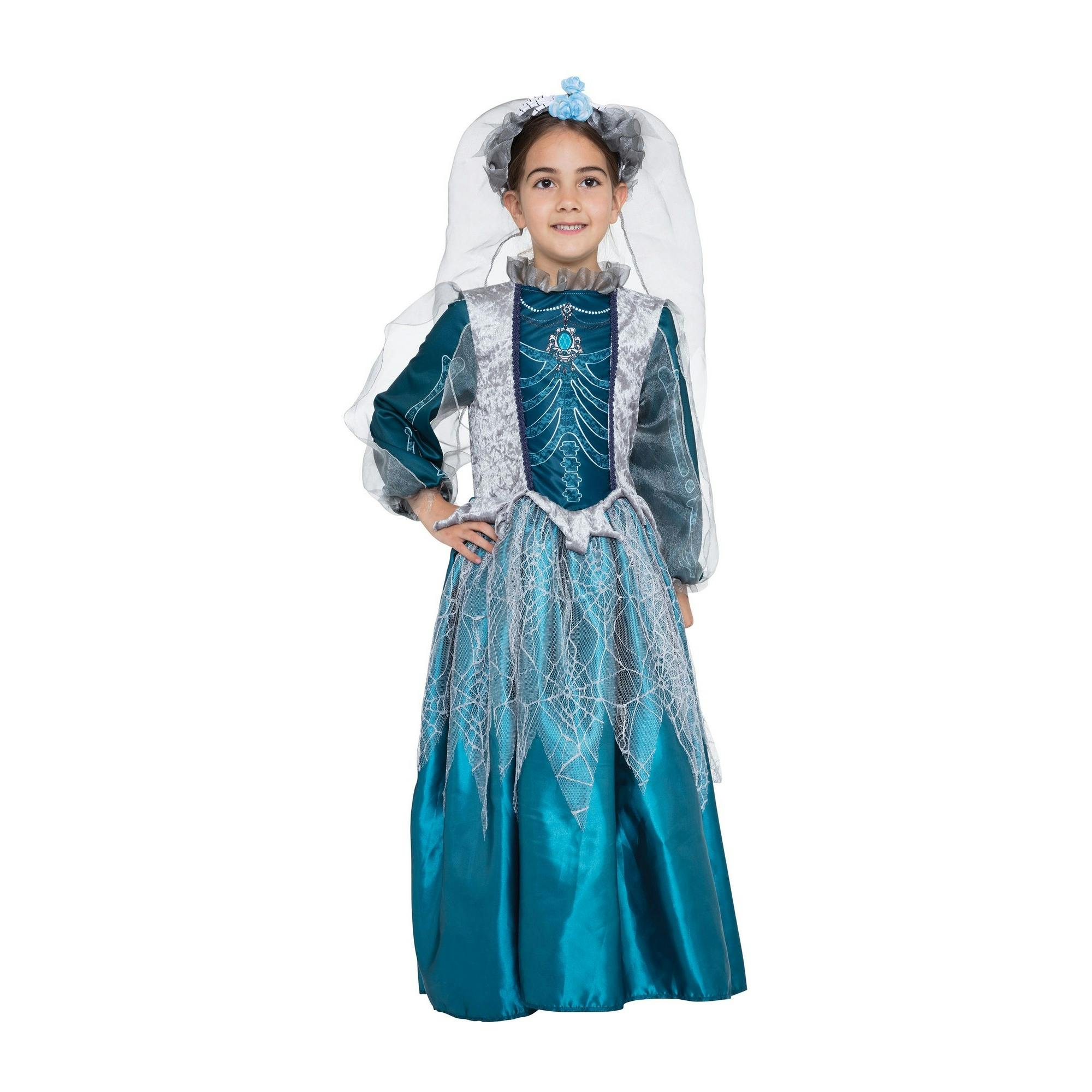 Bristol Novelty Girls Blue Childrens/S Skeleton Queen Costume - S