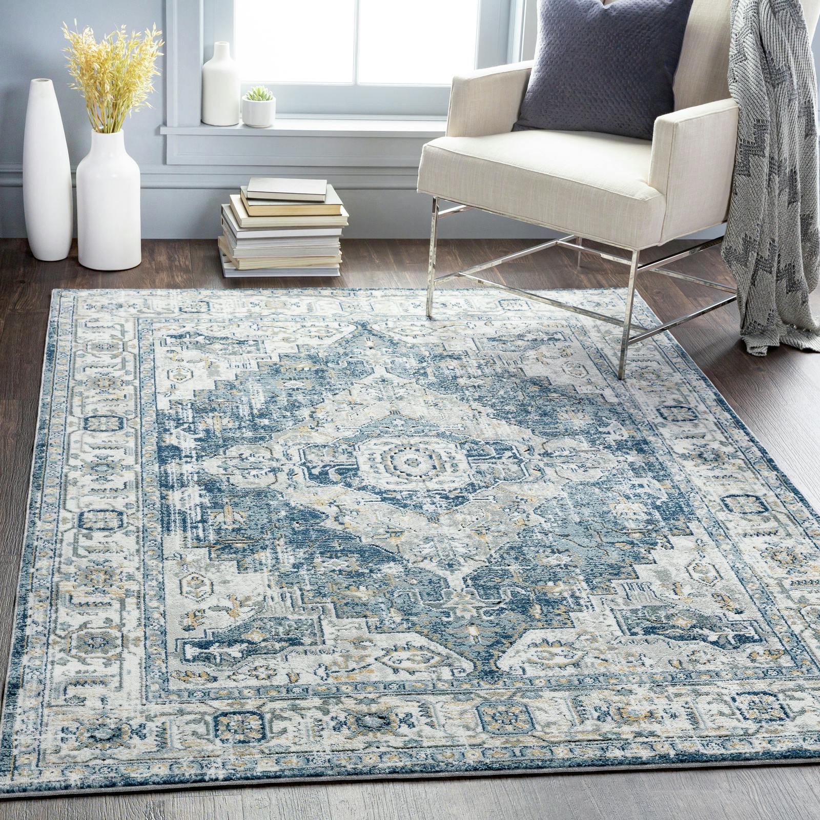 Livabliss Grey/Blue/Brown Jolie-Vintage Black Traditional Boho Rug - 160 X 220 Cm