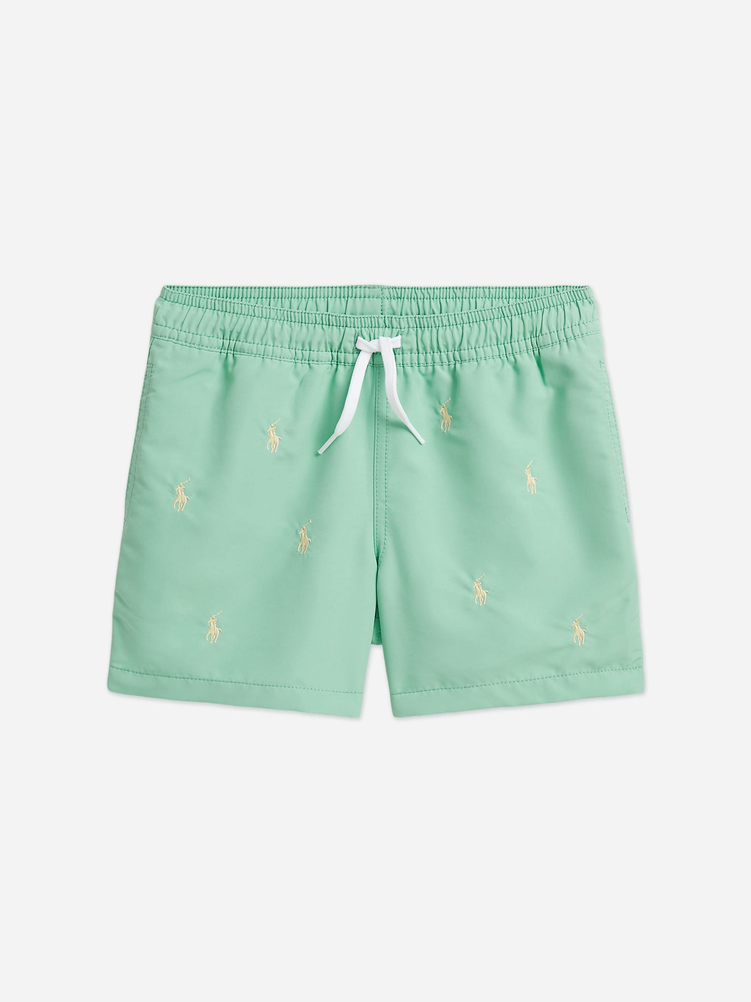 Ralph Lauren Kids Boys Green Ralph Lauren Logo Swim Shorts In - 18 - 20 Yrs
