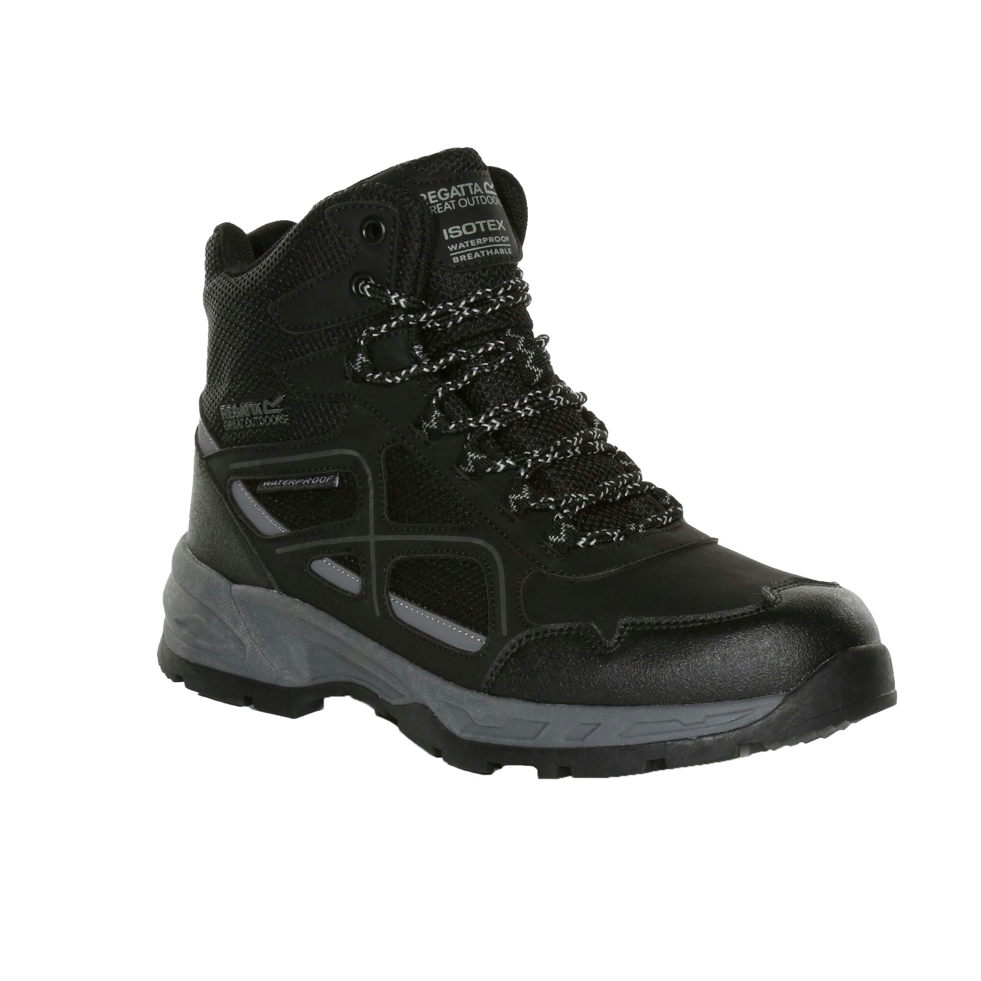 Regatta Men's Black Vendeavour Walking Boots - /Granite - /Granite - Size 9.5 Uk