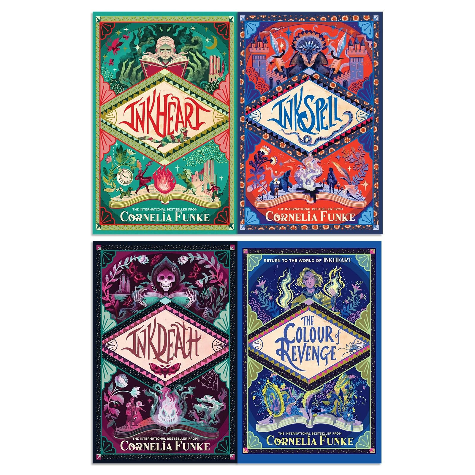 Chicken House Inkheart Trilogy 4 Book Set By Cornelia Funke, Captivating Magical Fantasy Adventure For Young Readers Ages 12+