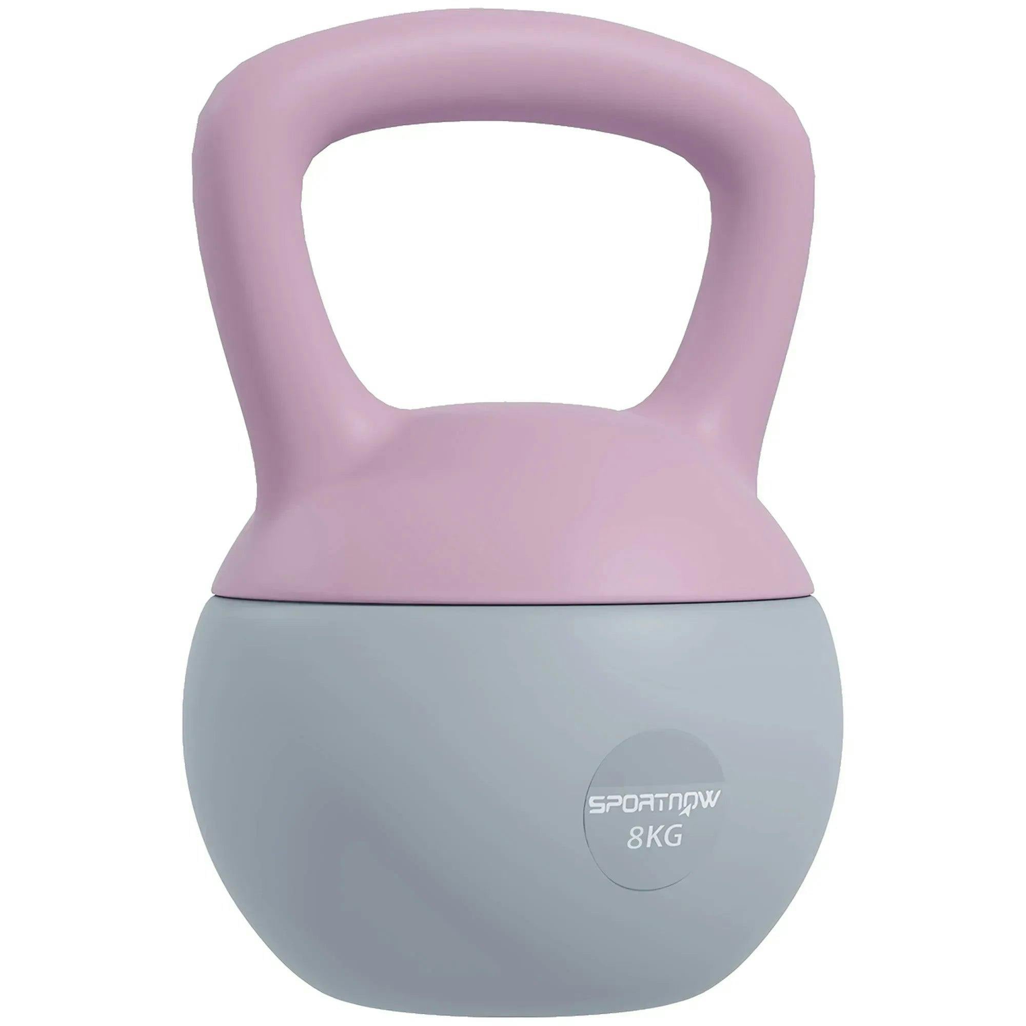 8KG Kettlebell Soft Body Non Slip Handle Purple Grey - Image 4