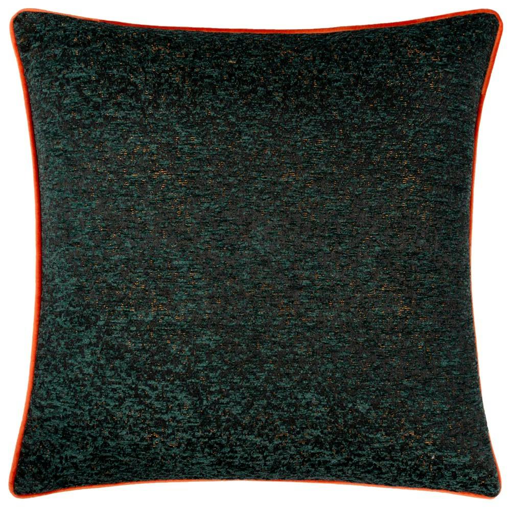 Paoletti Chenille Piped Cushion Cover - Emerald - 50Cm X 50Cm - Emerald - 100% Polyester