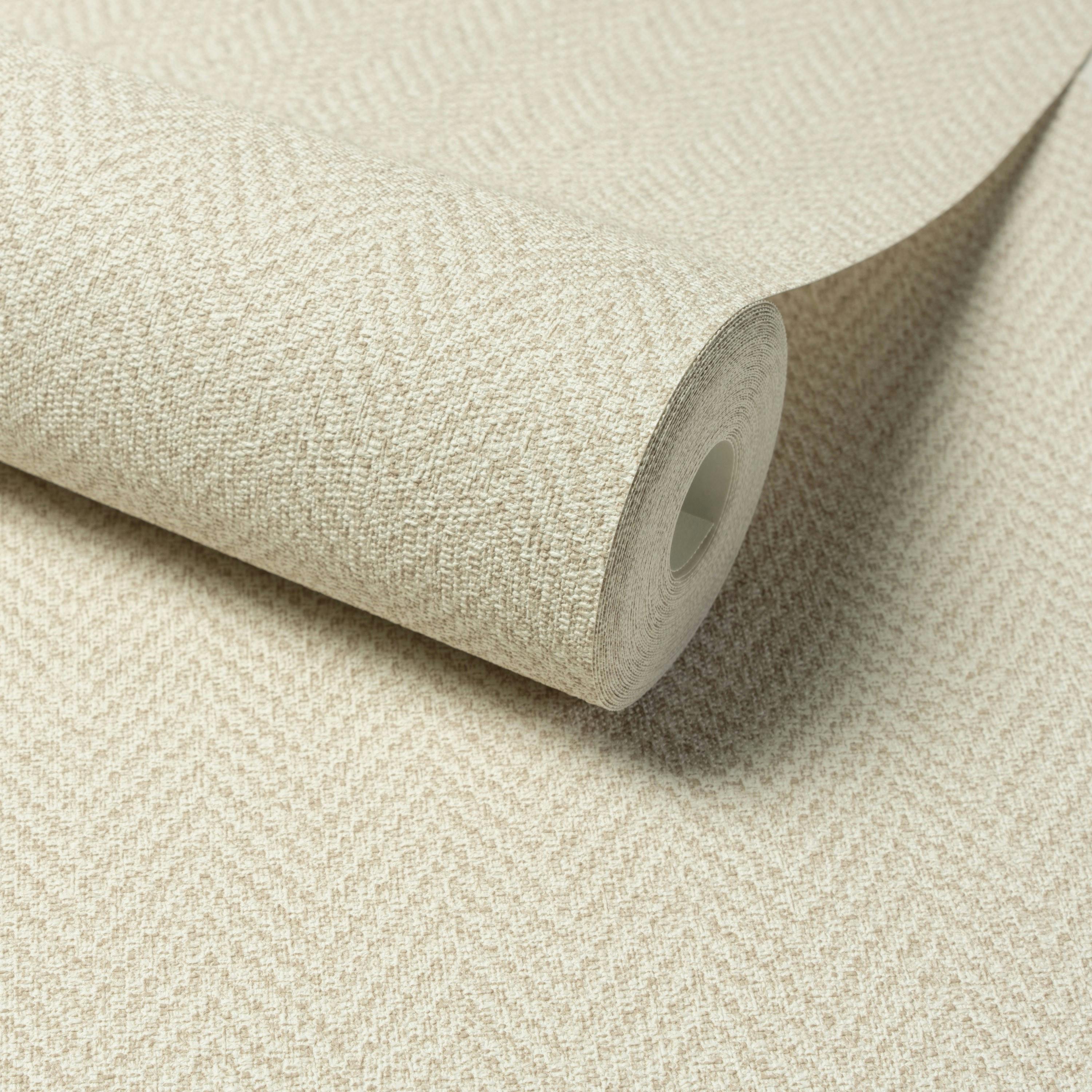 Grandeco Cream Antiga Herringbone Chevron Weave Textured Wallpaper,