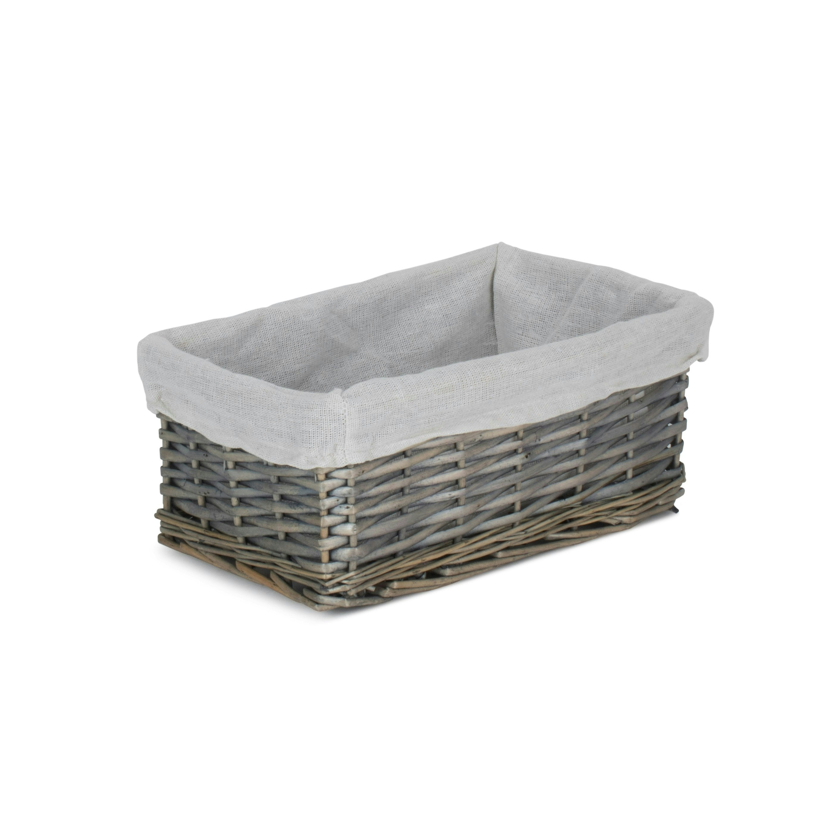 Red Hamper Antique Wash Wicker Storage Basket With Lining - Small