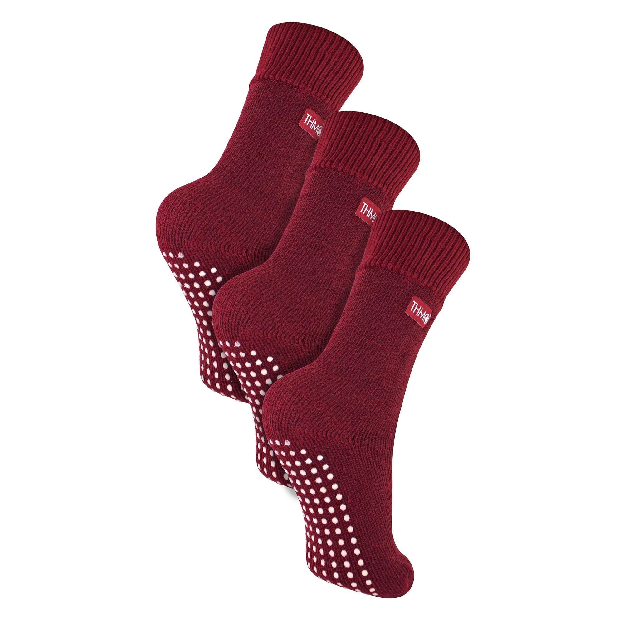 Thmo Fuchsia 1 Pack Kids Indoor Thermal Slipper Socks With Grips - Size 4-6 Years