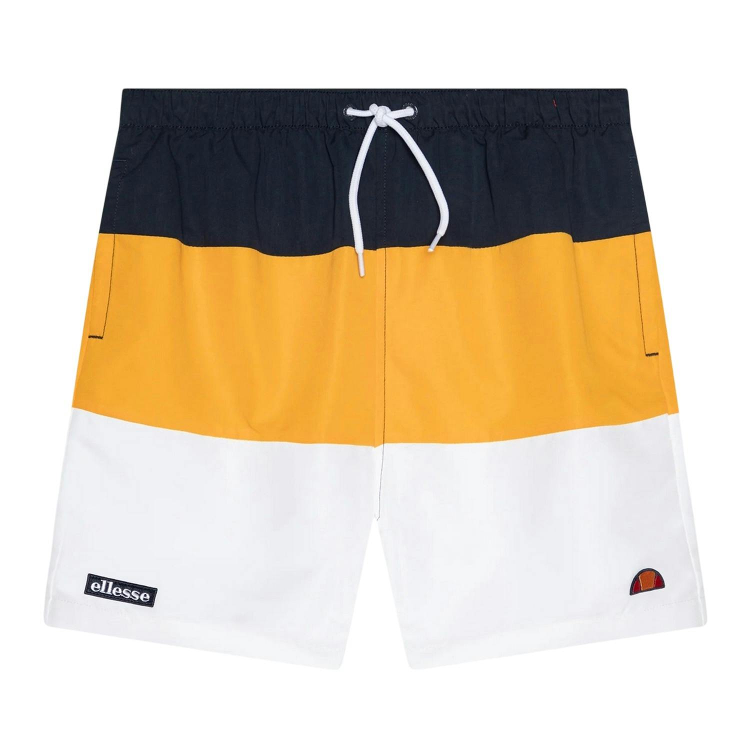 Ellesse Men's White/Yellow Swim Shorts - Navy/ - S S - Navy/ - 100% Mixed